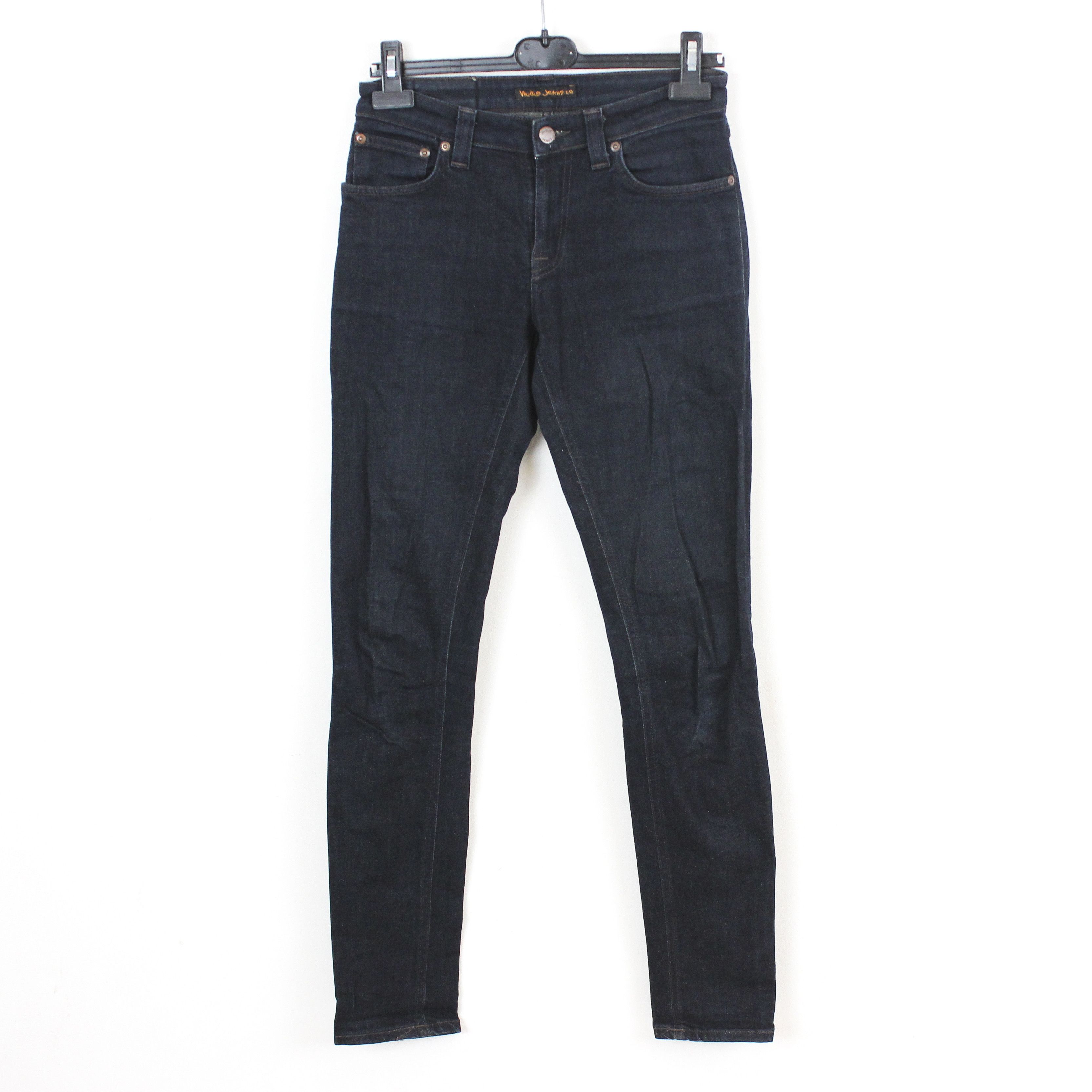 Nudie Jeans Skinny Lin Dry Steel Women W28 L32 Slim Denim Pants Low Rise Size 28" / US 6 / IT 42 - 1 Thumbnail