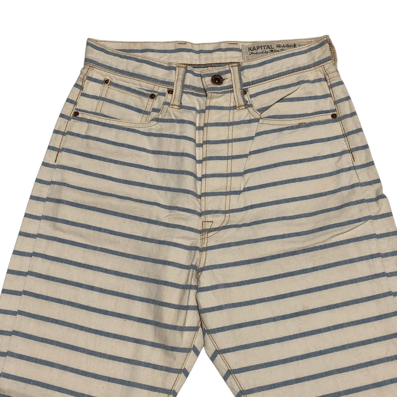 Kapital Kapital Striped Cropped Denim Pants Size US 28 / EU 44 - 2 Thumbnail