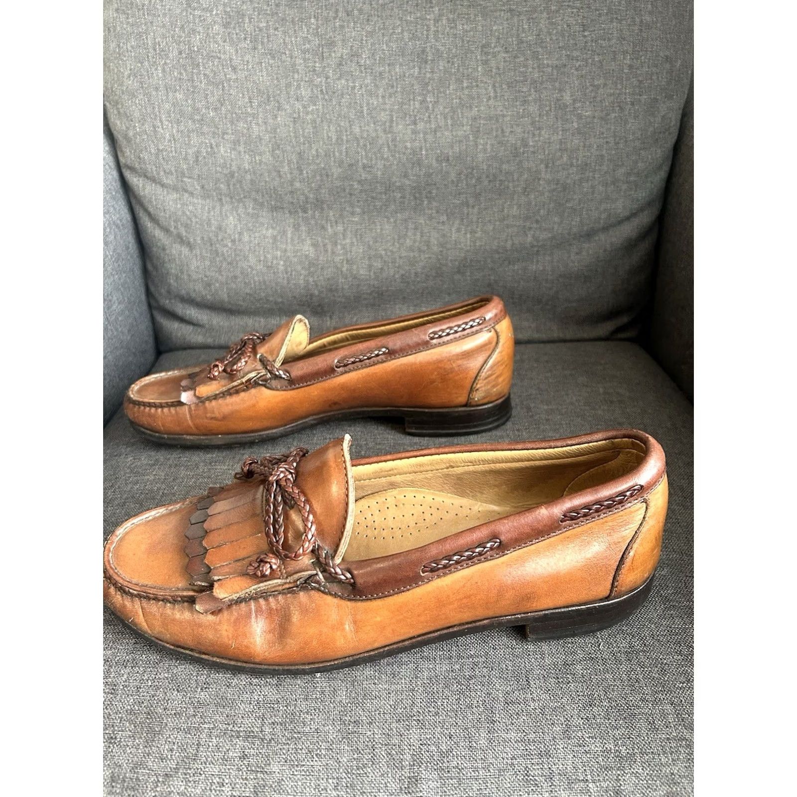 Allen Edmunds‎ Woodstock Loafers Made In Usa Size 11 B Allen Edmonds Woodstock Mens 11 D Brown Leather Kiltie  main image 2