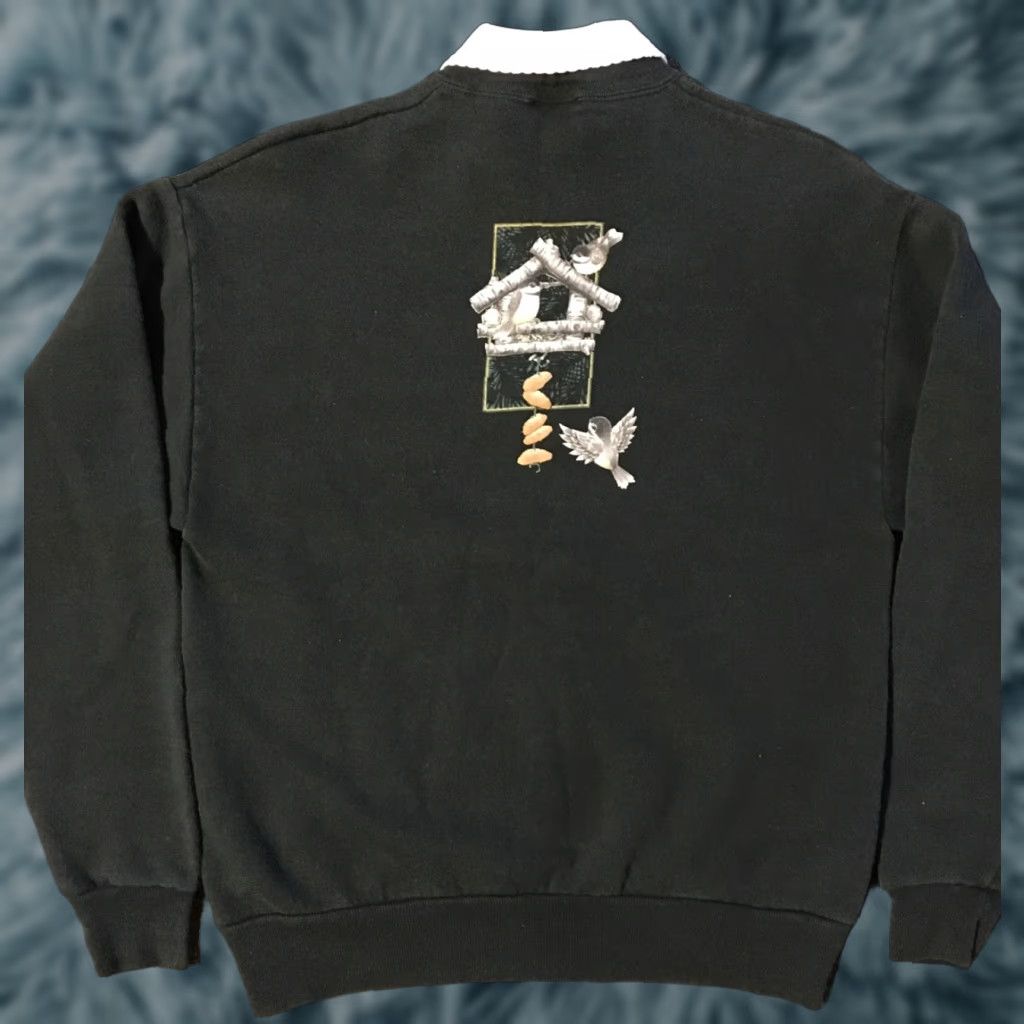 Vintage VINTAGE 90s Bird Squirrel Sweatshirt M Black Morning Sun Shirt Mens Size US M / EU 48-50 / 2 - 1 Thumbnail