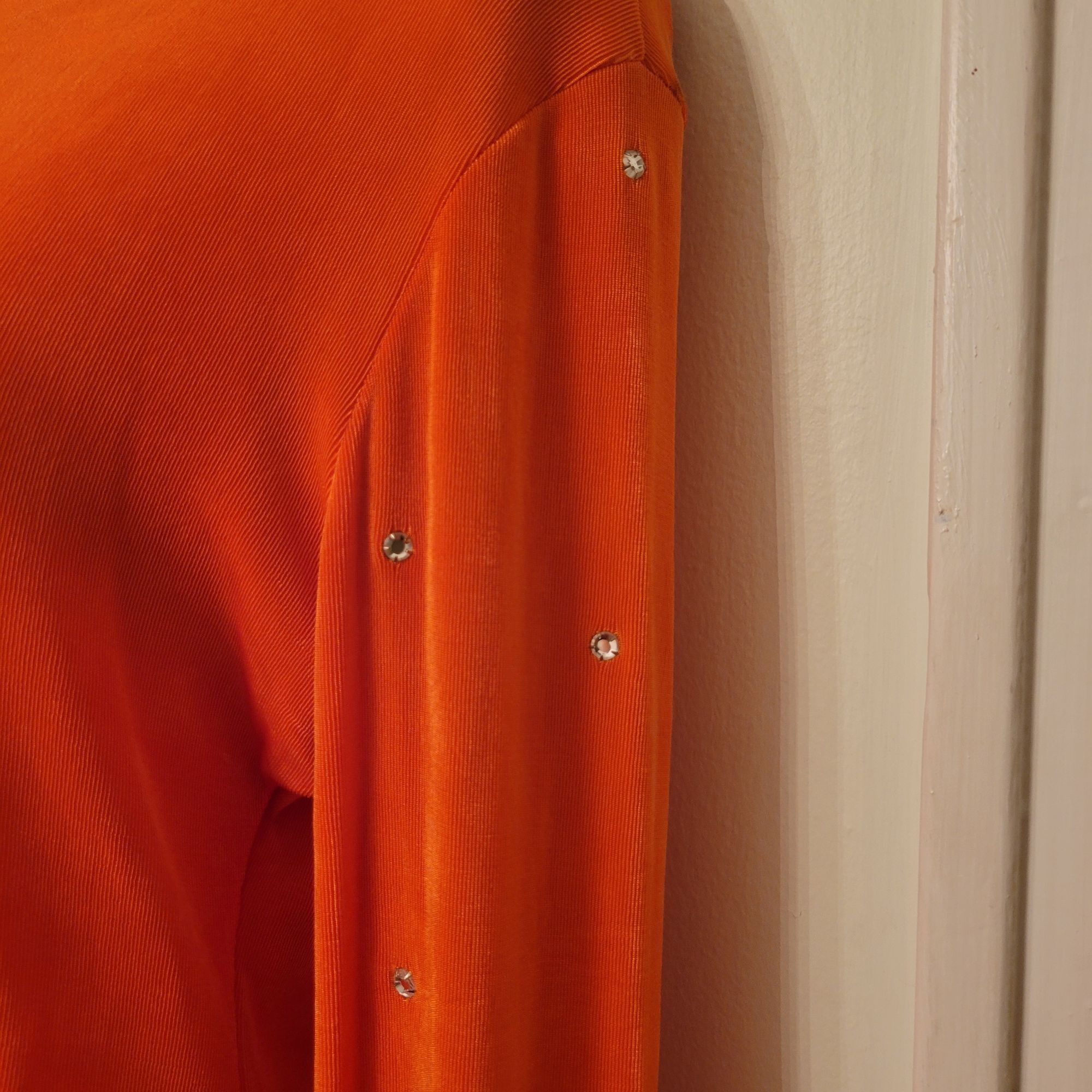 Vintage Vintage Isabel Orange Bodysuit Rhinestone M Liquid Knit Stre Size M / US 6-8 / IT 42-44 - 4 Thumbnail