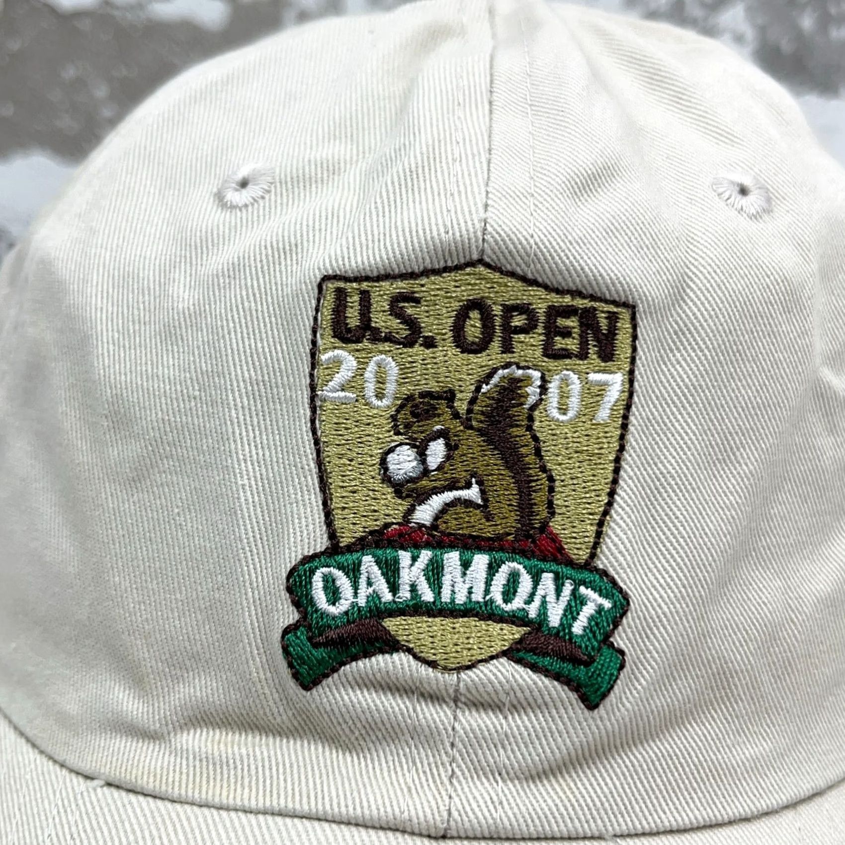Vintage Vintage US Open Hat Cap Strap Back Tan Khaki Oakmont 2007 Golf Dad Y2K Adult Size ONE SIZE - 2 Thumbnail