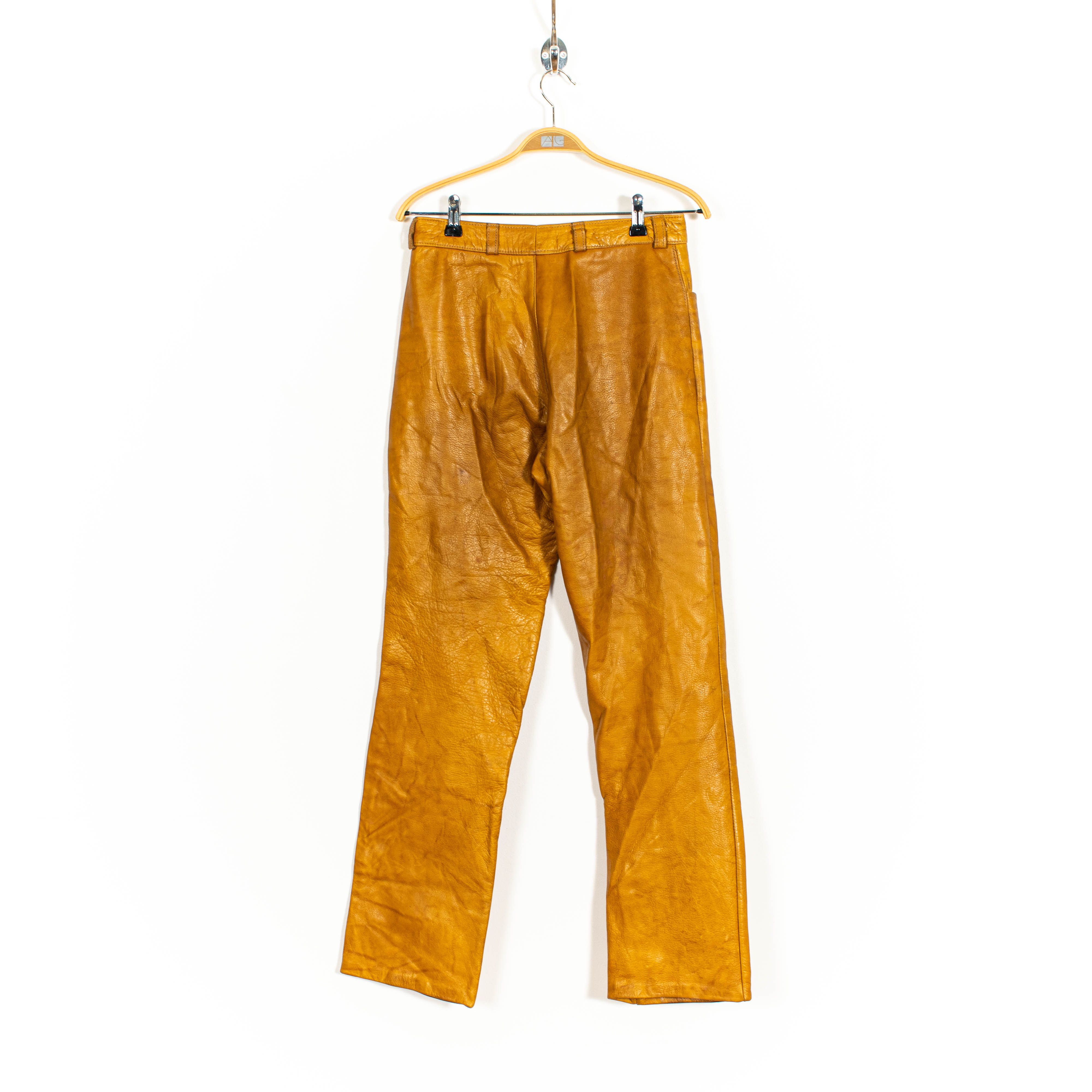 Vintage Caramel Leather Pants Size US 28 / EU 44 - 6 Thumbnail