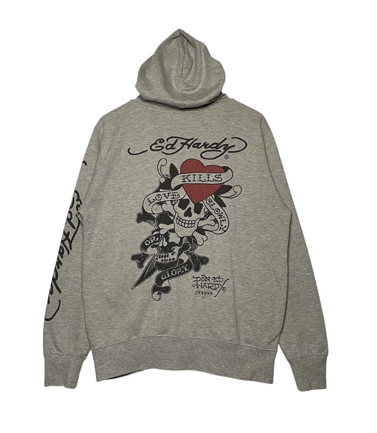 Ed Hardy Vintage Y2K Ed Hardy Love Kills Zip Up Hoodie Size US XL / EU 56 / 4 - 1 Thumbnail