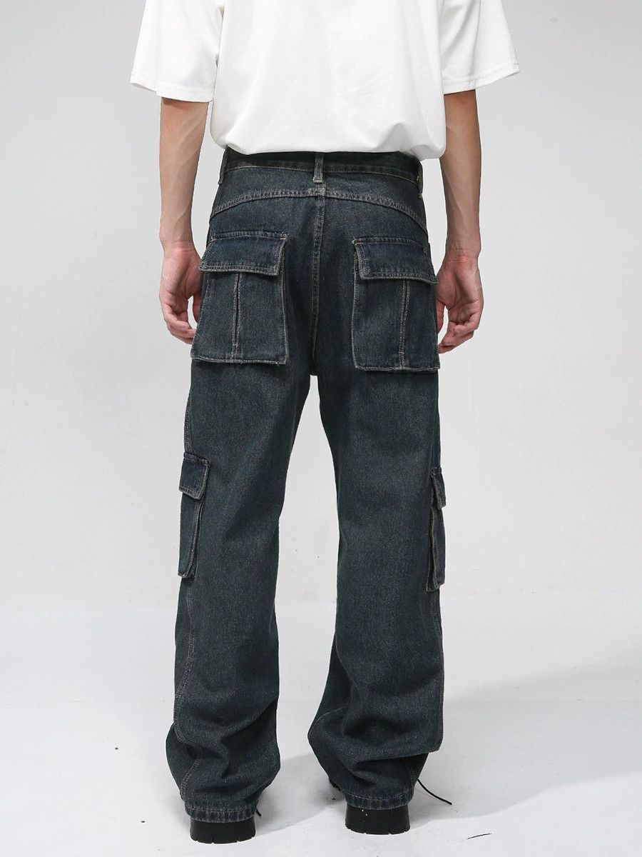 Vintage American retro distressed multi-pocket work jeans Size US 32 / EU 48 - 4 Thumbnail