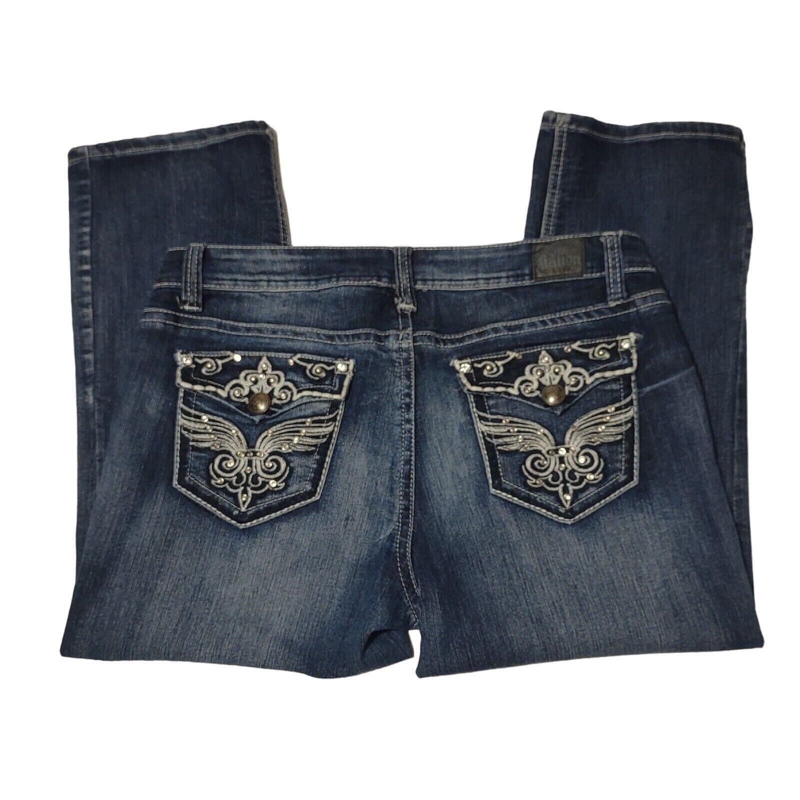 Love Machine Love Nation Jeans 34X22 Women's Straight Blue Denim Cropped Size 34" / US 12 / IT 48 - 2 Thumbnail