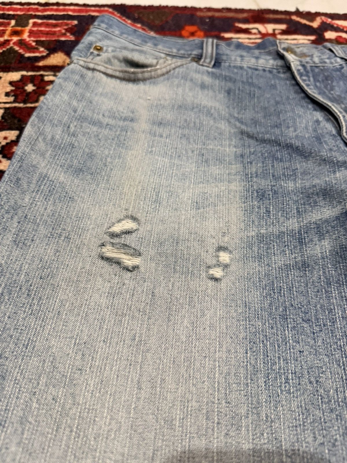 Japanese Brand 🔥FLARE🔥Vintage Comme Ca Ism Bootcut Flare Distressed Jeans Size US 33 - 5 Thumbnail