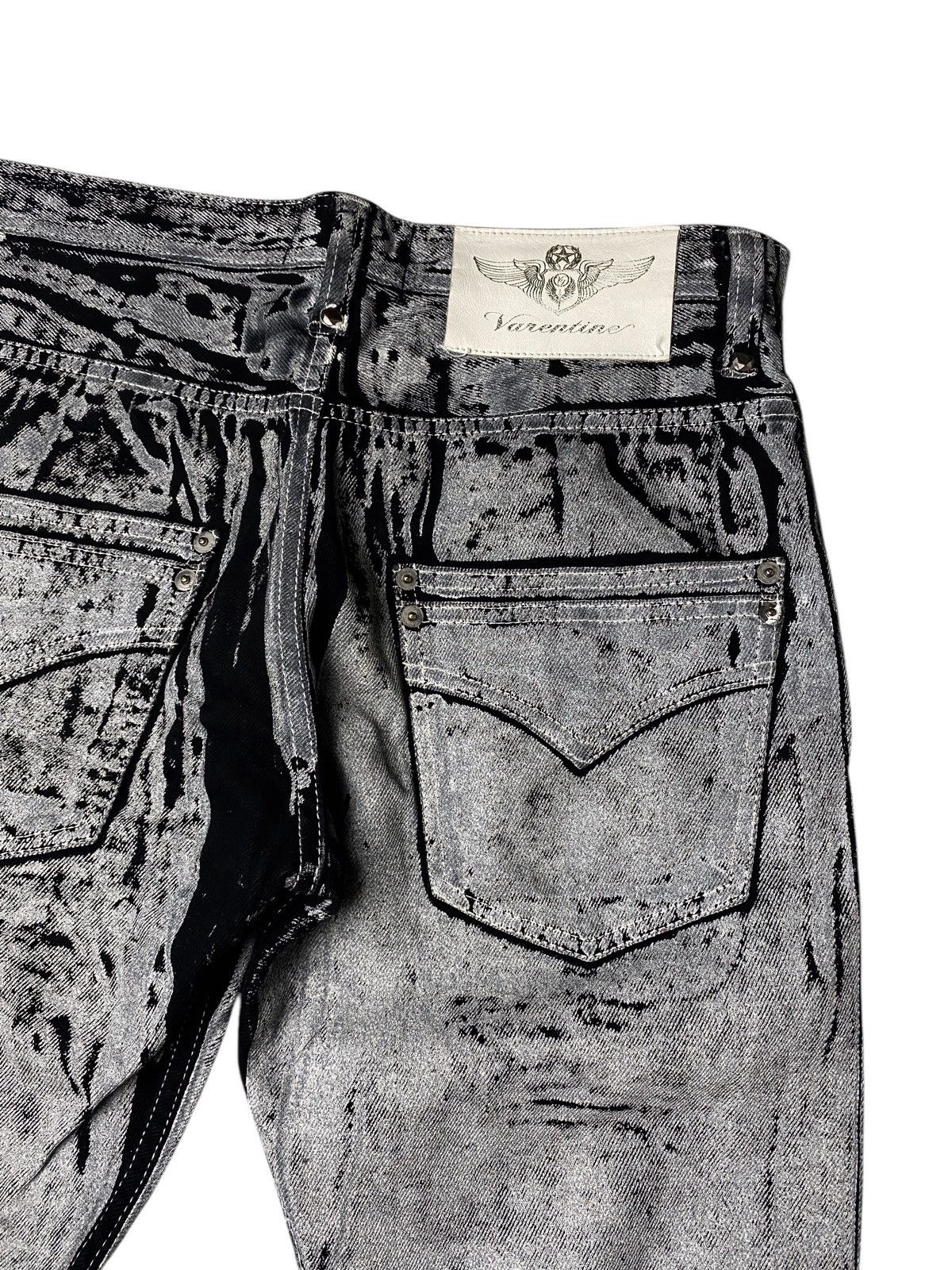If Six Was Nine 2000's Varentine Seawash Studded Buckle Waxed Jeans Size US 28 / EU 44 - 9 Thumbnail