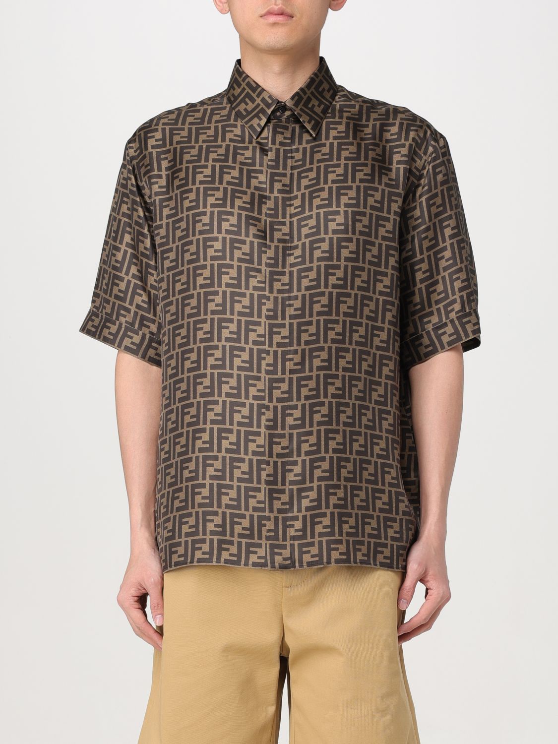 image of Fendi Shirt Men Tobacco (Size Medium)