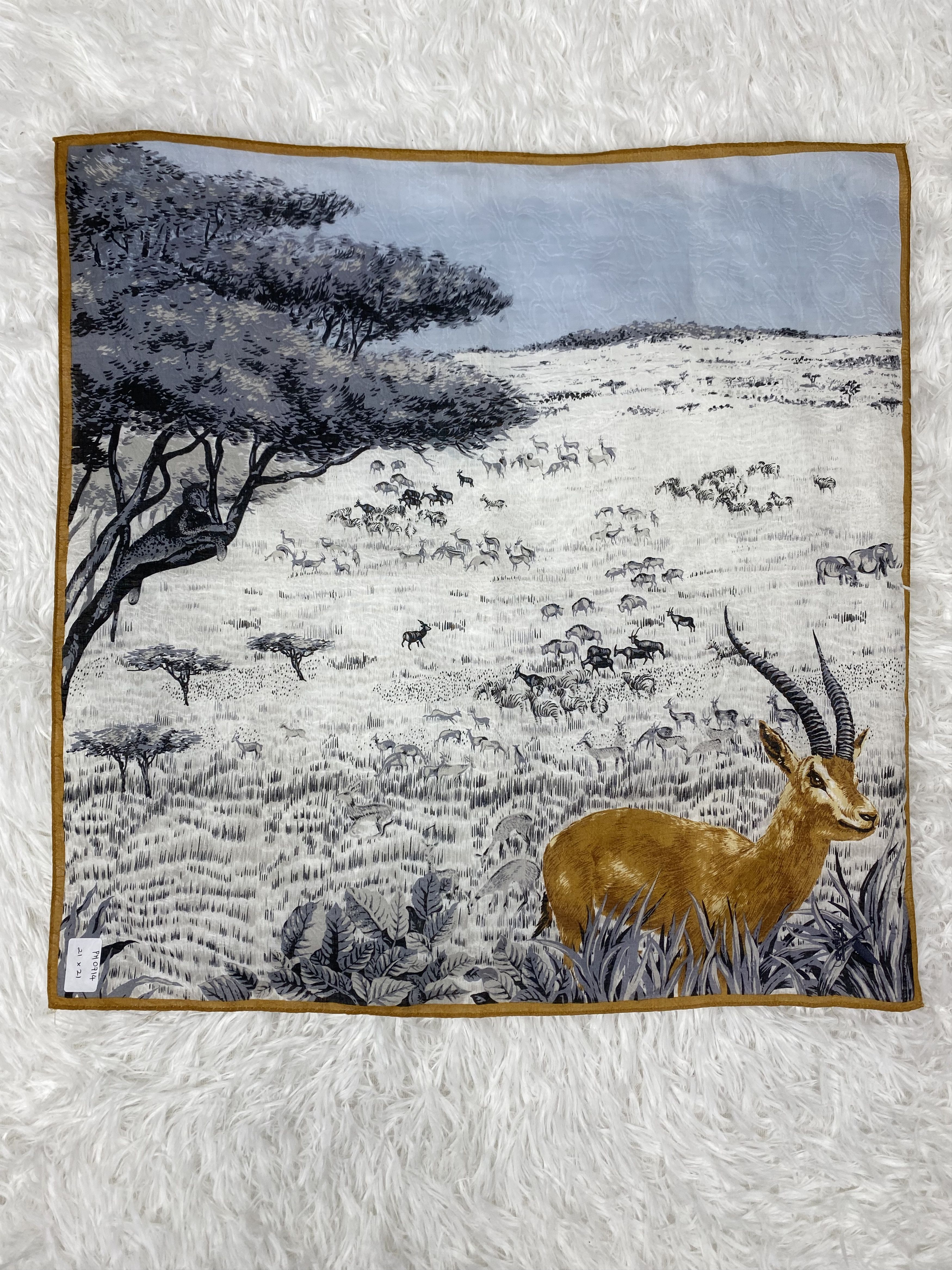 Vintage Vintage Deer Pattern Handkerchief Neckerchief PH0714 Size ONE SIZE - 1 Thumbnail