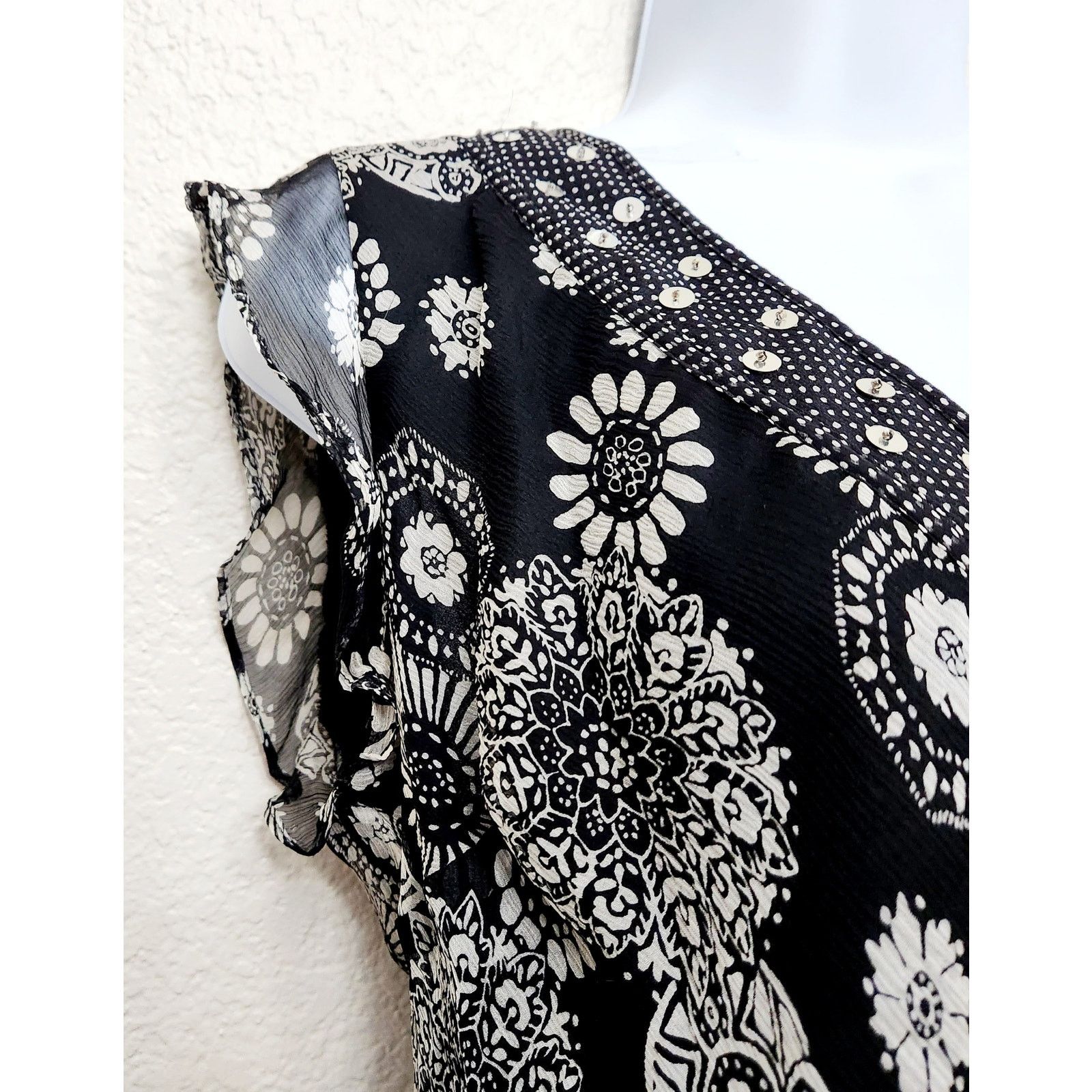 Other Signature Robbie Bee Black White Floral Polka Dot Top 10 Size L / US 10 / IT 46 - 3 Thumbnail