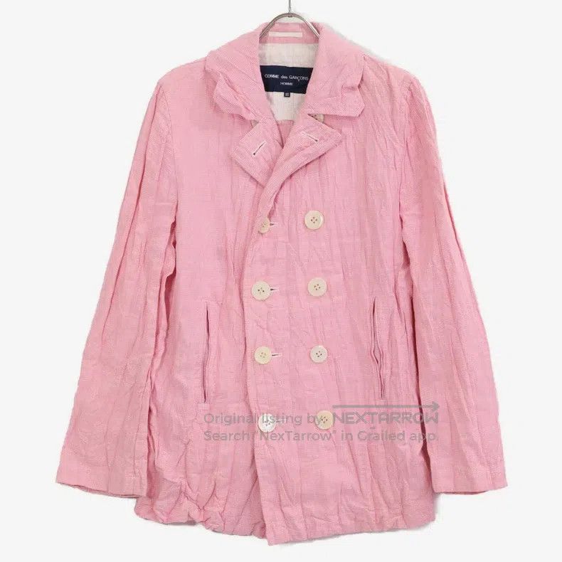 Comme des Garcons Comme Des Garcons Pink Double-Breasted Jacket Size US XS / EU 42 / 0 - 1 Thumbnail