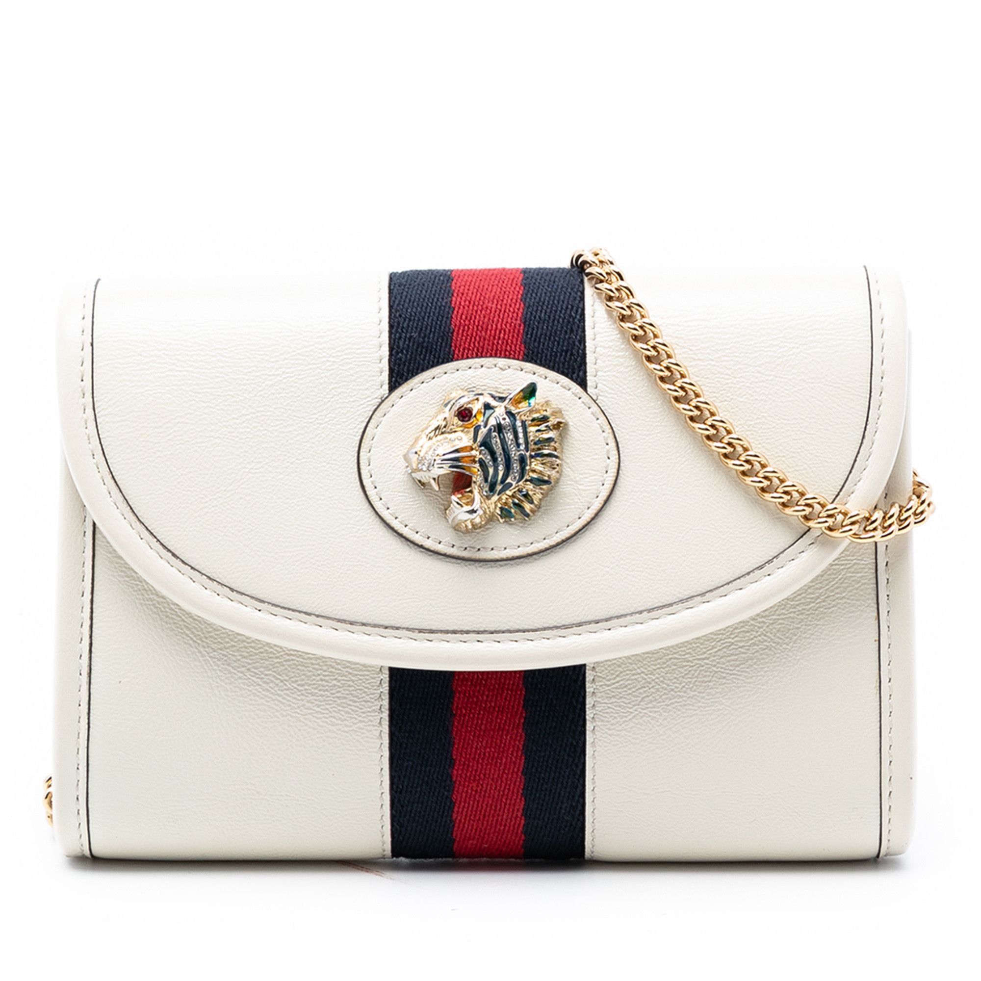 Gucci Gucci Mini Leather Rajah Web Chain Crossbody Size ONE SIZE - 1 Thumbnail