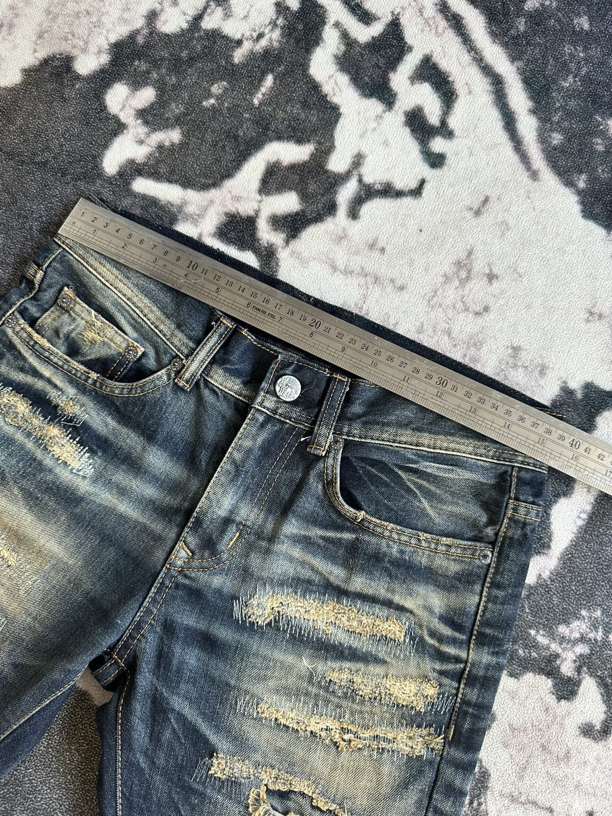 JACKROSE 00's Jackrose j-rock tribe couture boro denim jeans Size US 31 - 17 Thumbnail