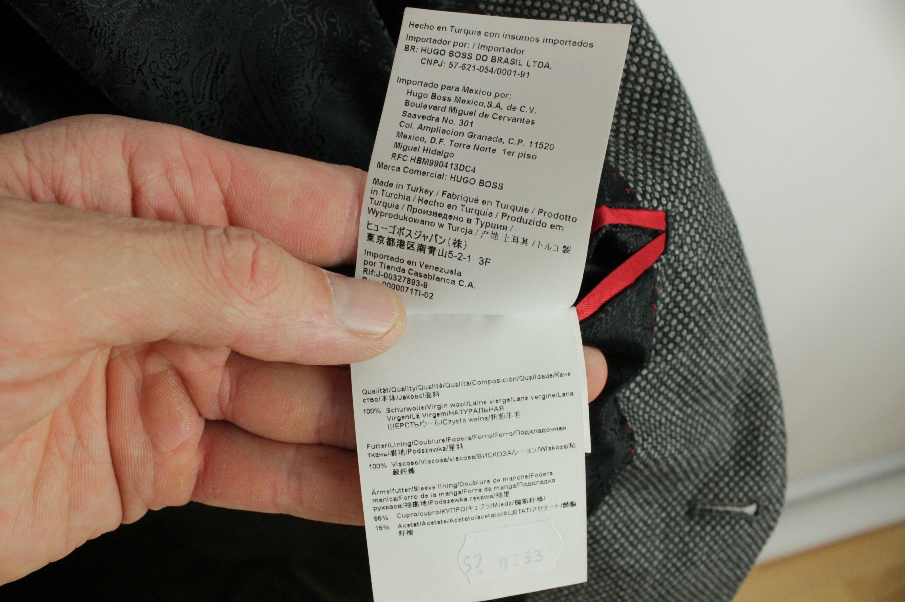 Designer × Hugo Boss Hugo Boss Red Label Structured Gray Wool Blazer Jacket Size US L / EU 52-54 / 3 - 11 Thumbnail