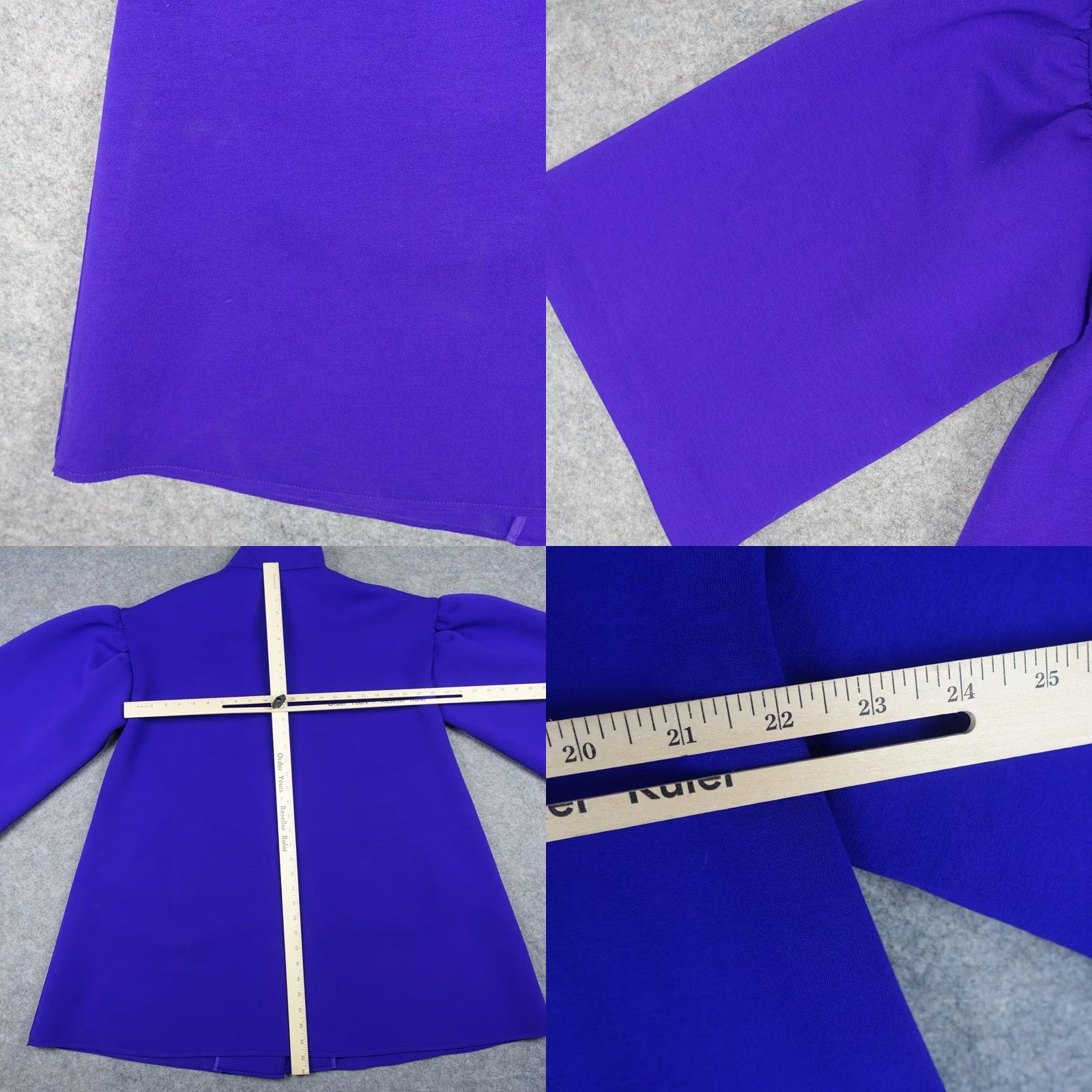 Vintage Psophía Coat Womens XL Purple Knit Snap Front 3/4 Sleeve Mid Length Collared Size XL / US 12-14 / IT 48-50 - 8 Thumbnail
