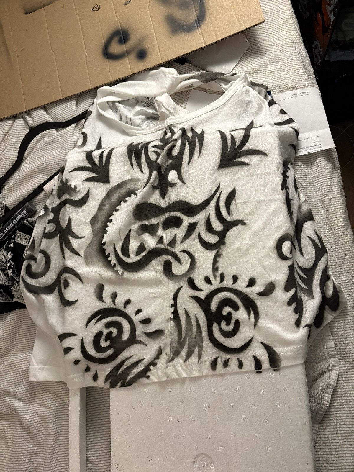 Designer × Homemade Custom Black Airbrush Tank + Dress Size US XXL / EU 58 / 5 - 2 Thumbnail