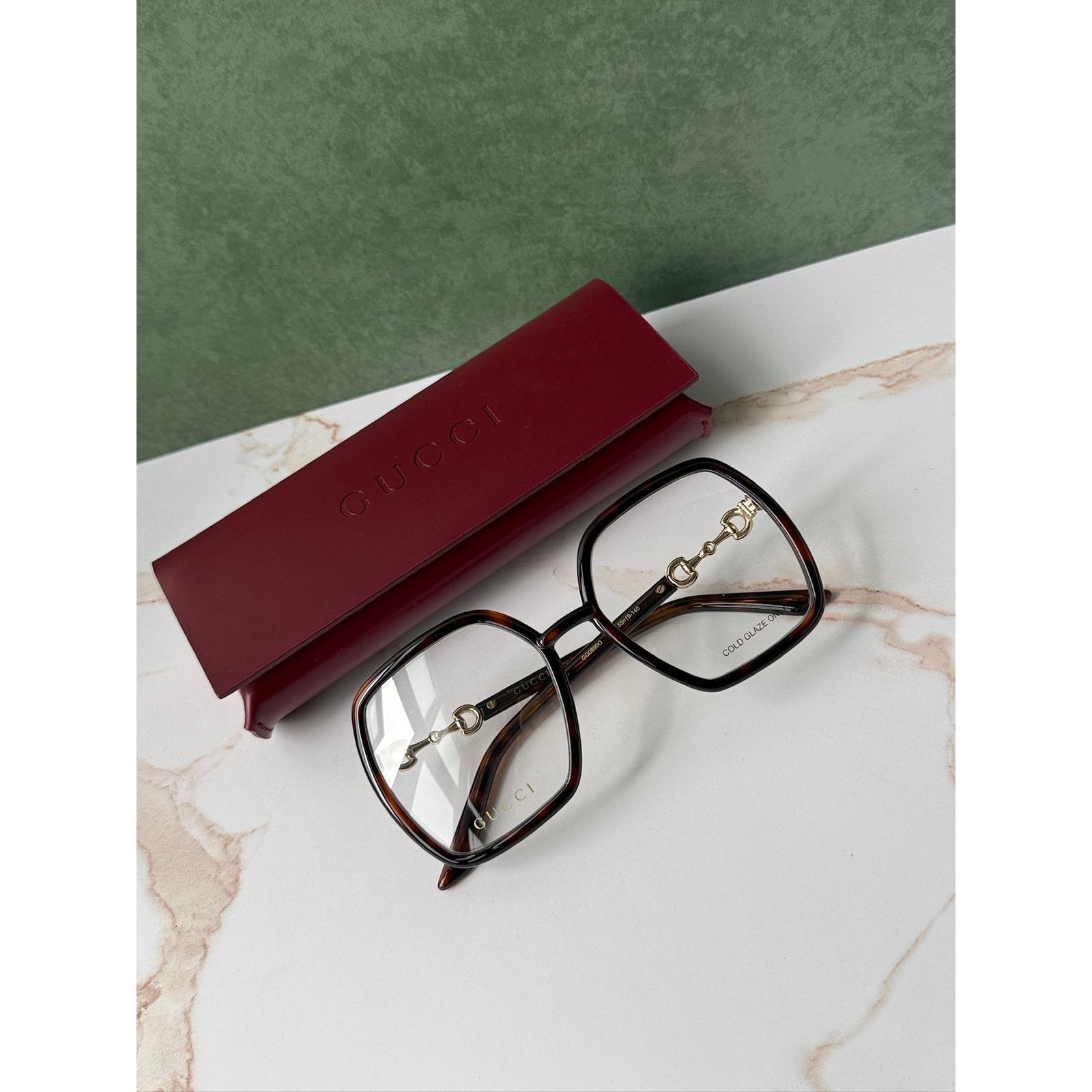 Gucci NEW Gucci GG0890O Brown Square Horsebit Eyeglasses Frames Size ONE SIZE - 2 Thumbnail