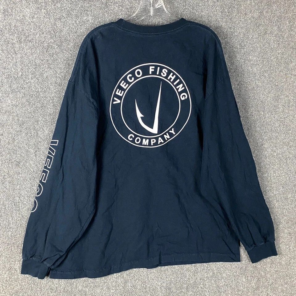 Ecco EECO Fishing Shirt Men's 2X Long Sleeve Navy Blue Cotton Size US XXL / EU 58 / 5 - 8 Thumbnail