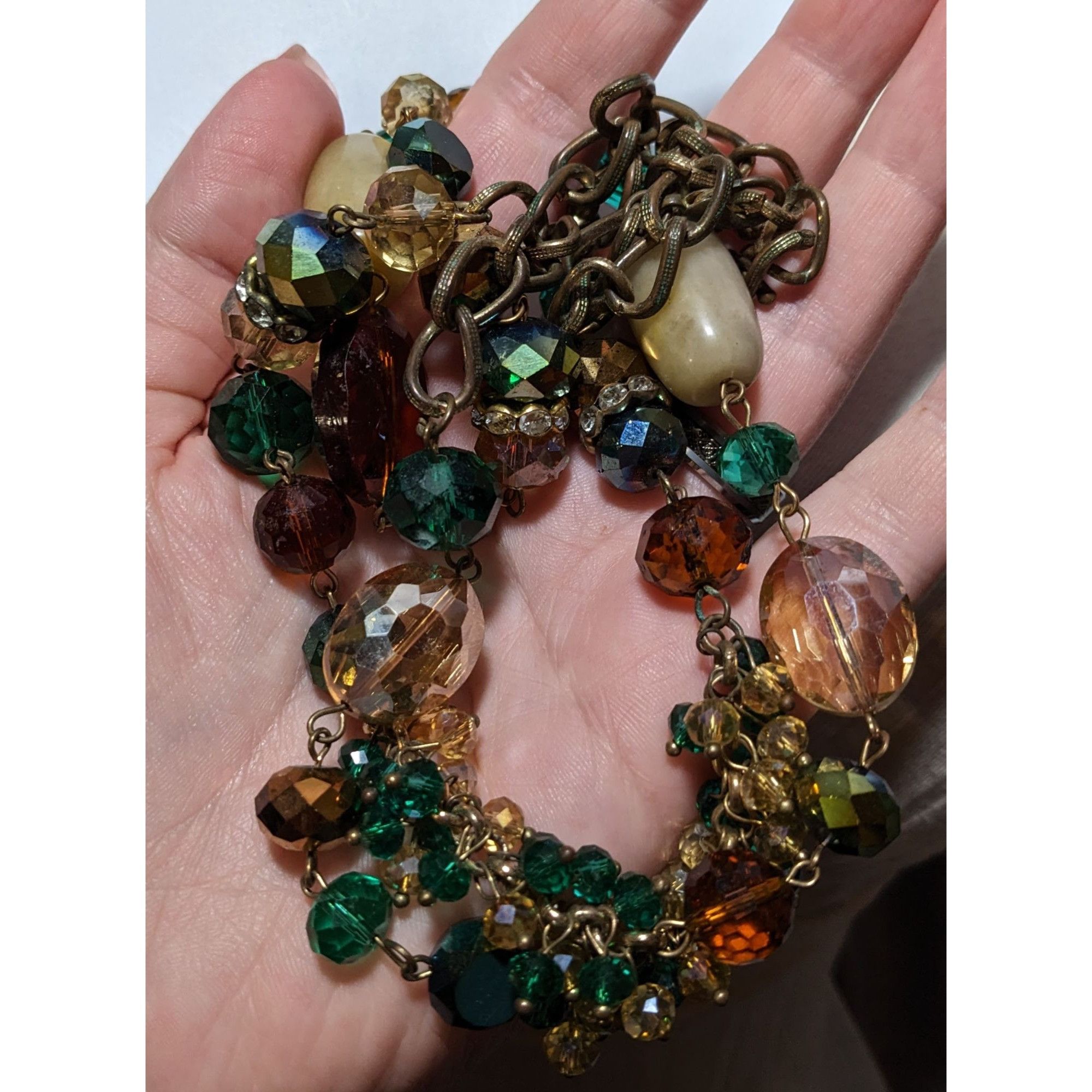 Other Green And Gold Glam Glass And Stone Beaded Necklace Size ONE SIZE - 9 Thumbnail