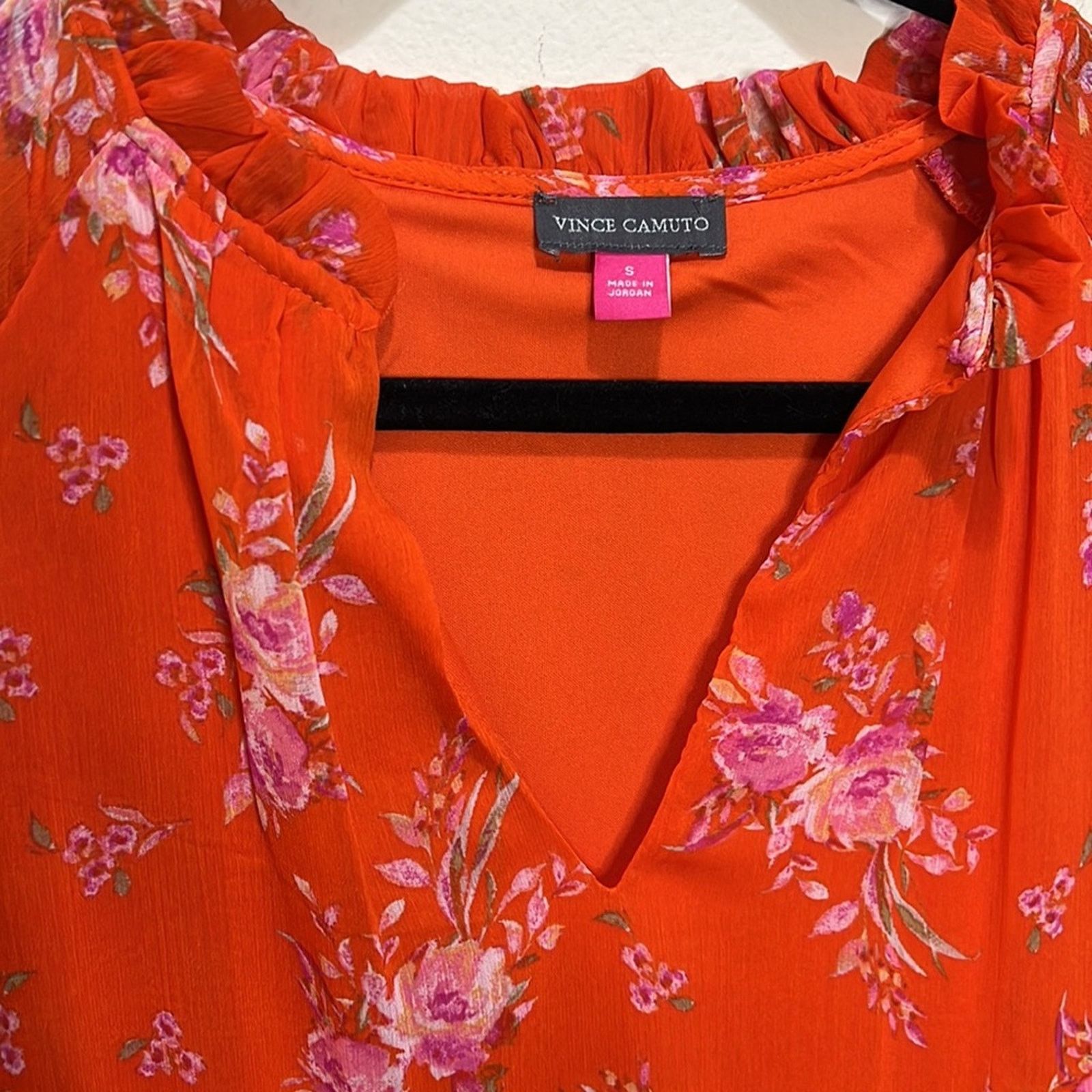 Vince Camuto Vince Camuto Orange/Pink Floral Boho Tunic Dress Size S Size S / US 4 / IT 40 - 5 Thumbnail