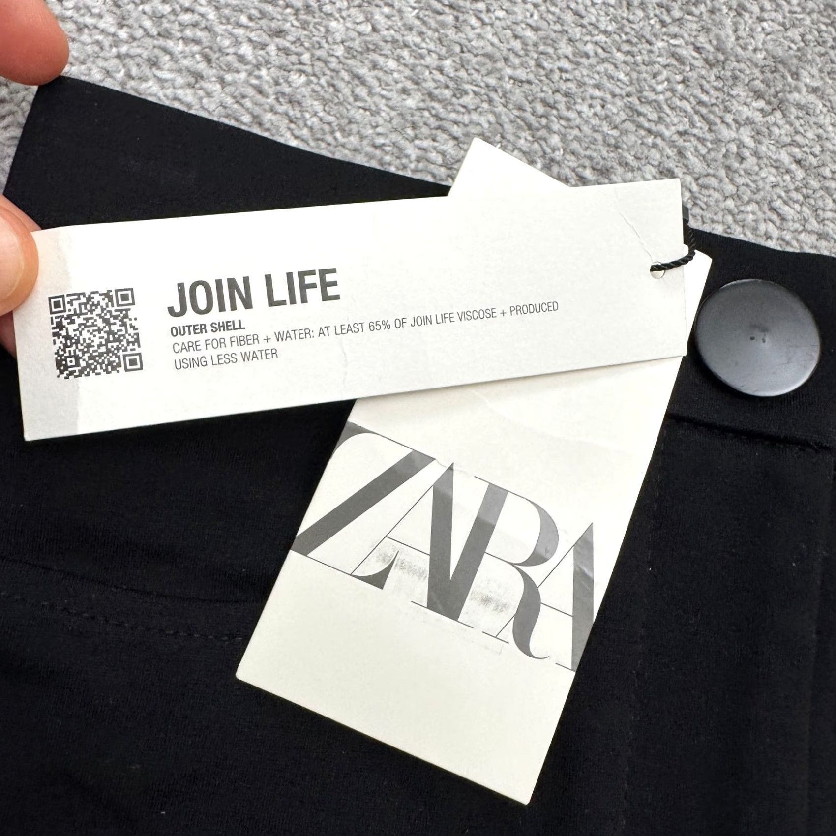 Zara Zara Join Life High Rise Leggings Womens S Black Jegging Stretch NWT Knit Slim Modern Comfort Denim Look Pants Size 28" / US 6 / IT 42 - 7 Thumbnail