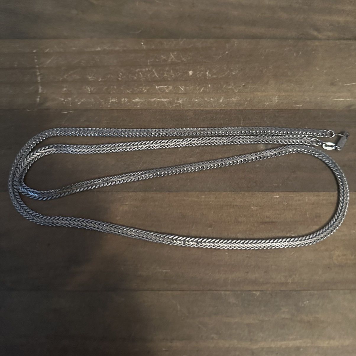 Vintage Vintage 18KGP long silver herringbone chain necklace Size ONE SIZE - 2 Thumbnail