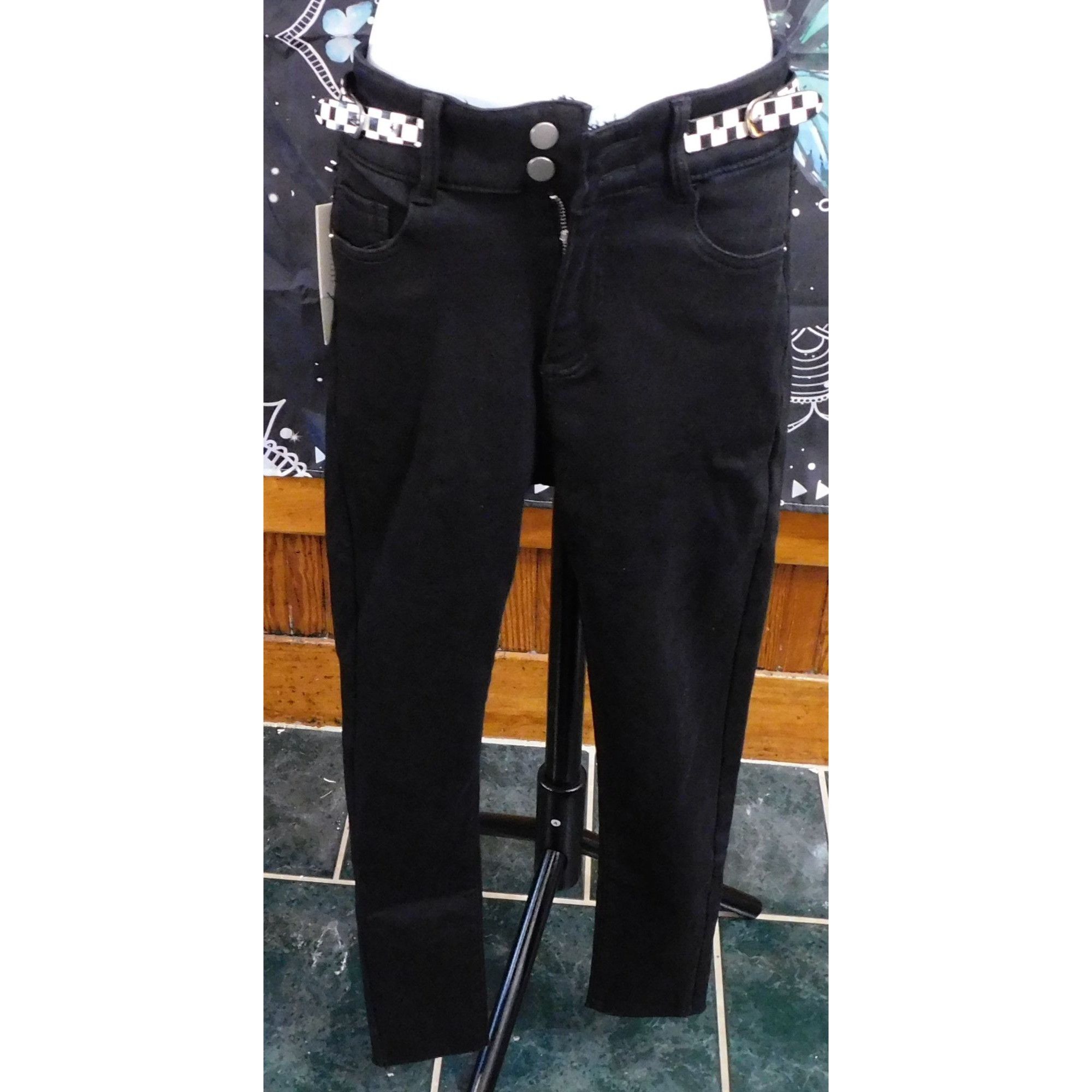 Other MZJ Studio Black Jeans With Checkered Accents Size 26" / US 2 / IT 38 - 1 Thumbnail