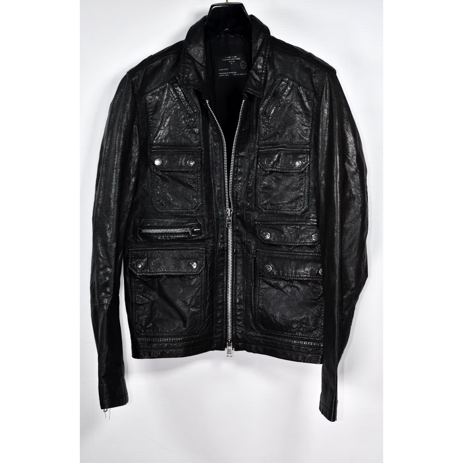 Allsaints AllSaints Habanero Leather Jacket Mens L Black Leather Zip Jacket 2010s Vintage? Size US L / EU 52-54 / 3 - 5 Thumbnail
