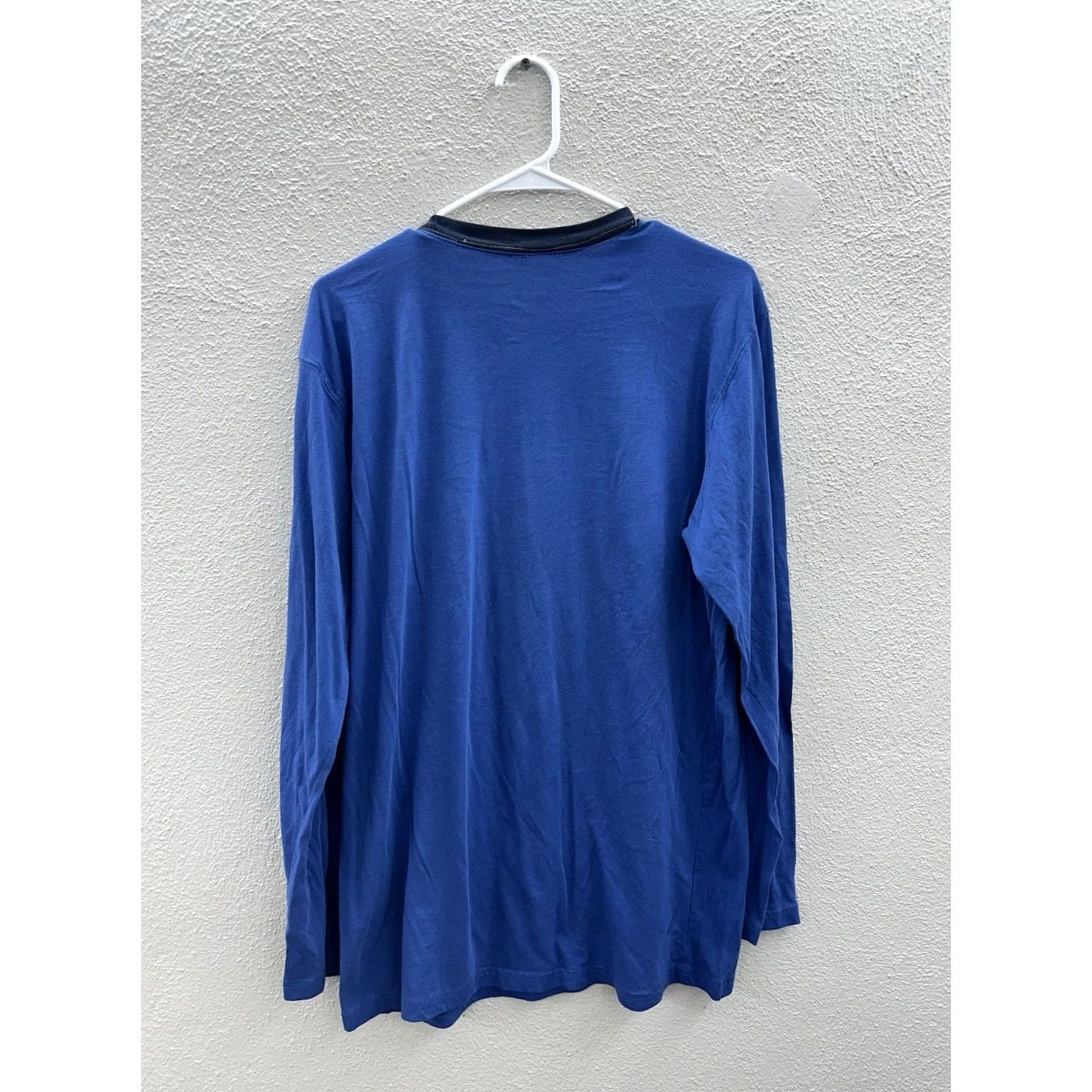 Hanes Hanes Mens Shirt Size Medium Blue Long Sleeve Shirt Regular Fit, Cotton Polyester, Knit, Machine Washable, Solid, Round Neck, 3XL not applicable Size US XXL / EU 58 / 5 - 4 Thumbnail