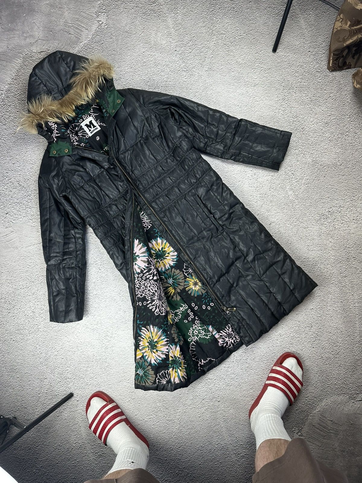 Missoni Vintage Missoni Down Puffer Jacket Quilted Floral Coat Y2K Size M / US 6-8 / IT 42-44 - 1 Thumbnail