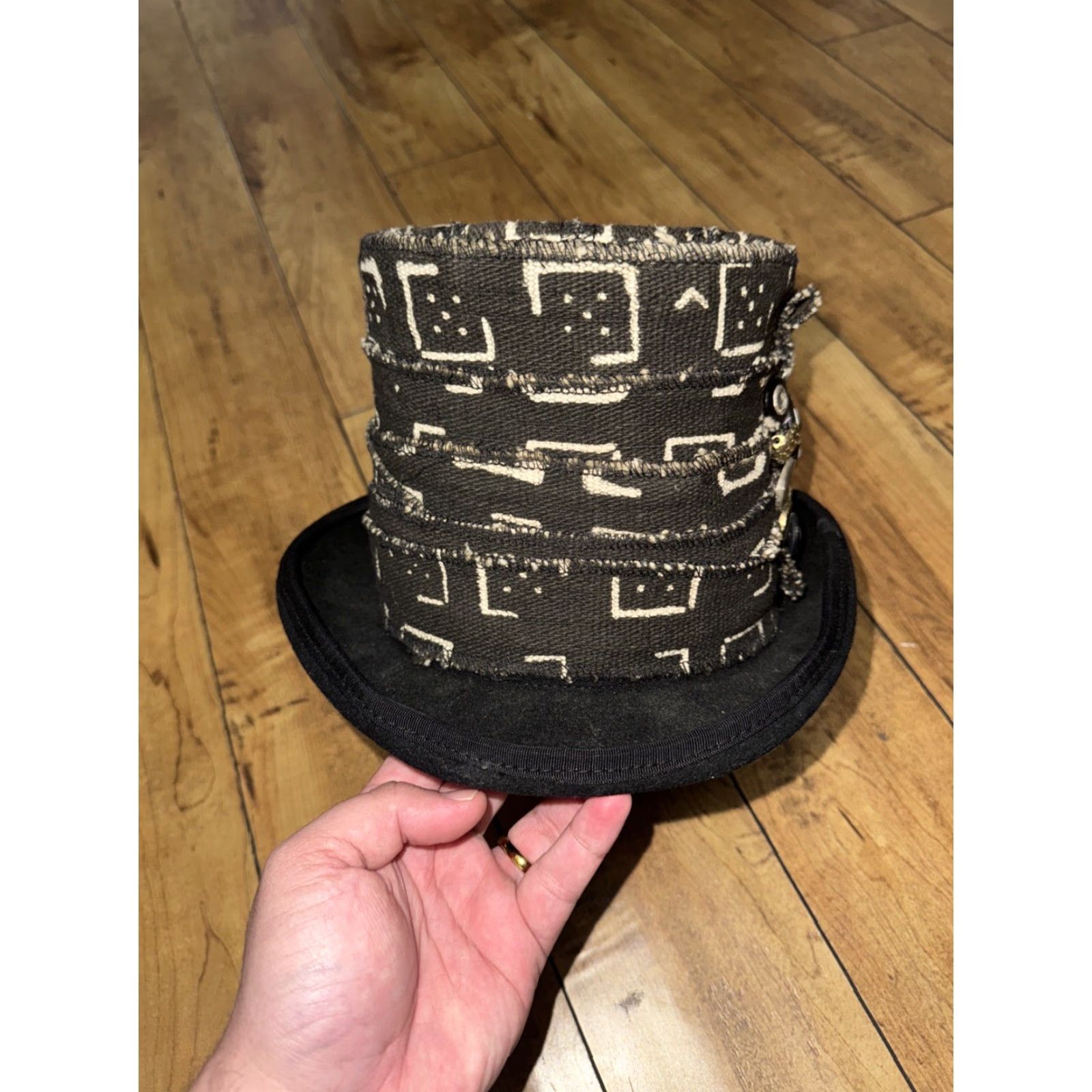 Vintage VINTAGE Foo Foo Fashion Top Hat Mens S/M Black Gothic Steampunk Western Biker 80s 90s Wool Size US M / EU 48-50 / 2 - 2 Thumbnail