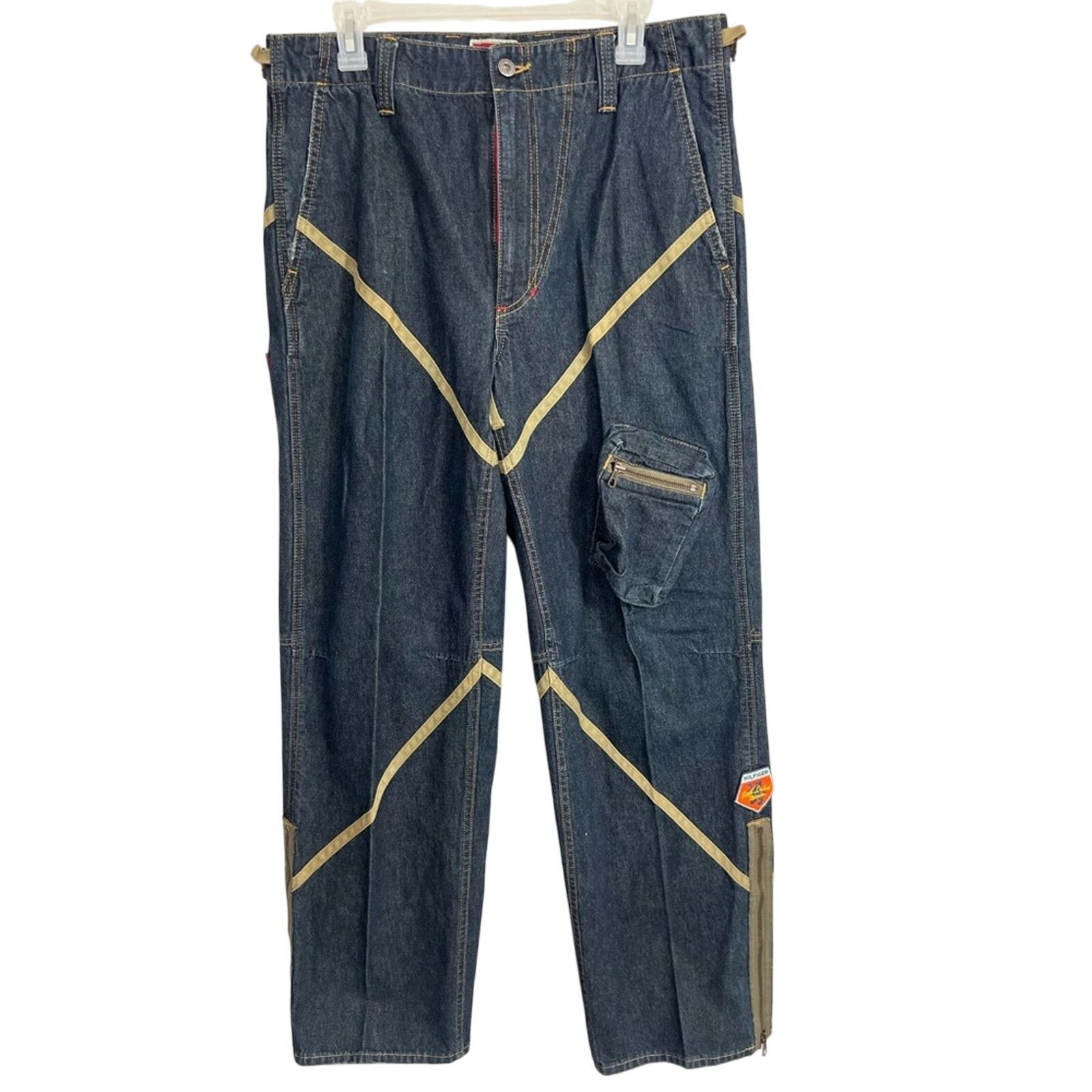 Tommy Hilfiger VTG Tommy Hilfiger "Red Label" Y2K Skater 31x32 Baggy Jeans Size US 31 - 1 Thumbnail