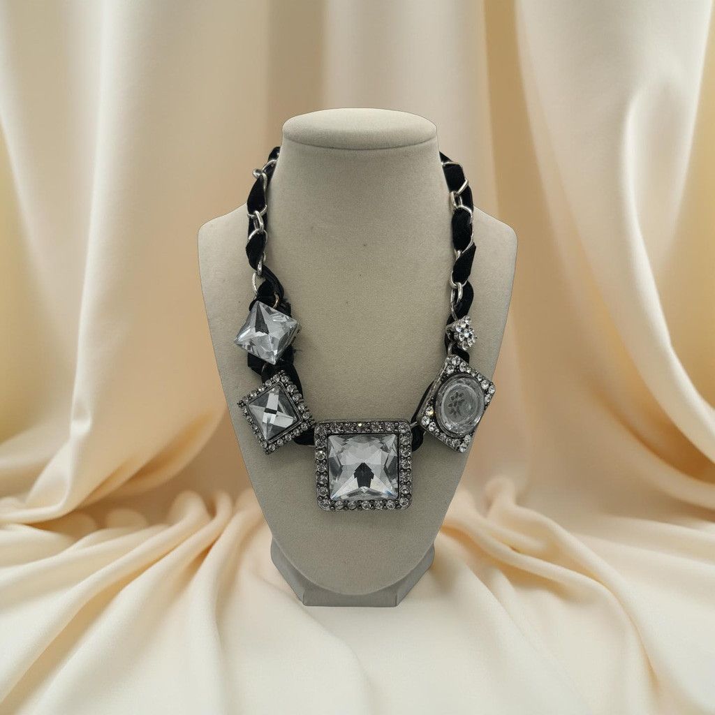 Other Y2K Couture Statement Necklace – Oversized Crystal Bib Size ONE SIZE - 1 Thumbnail