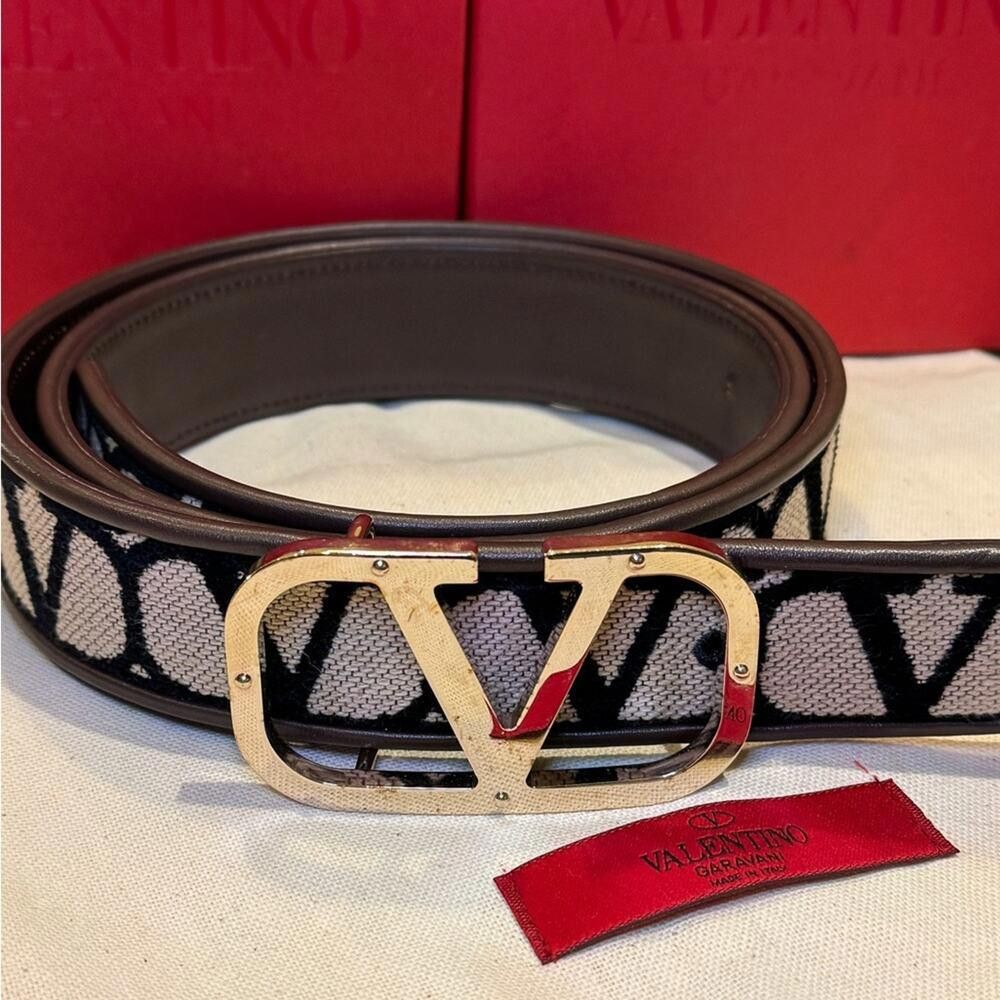 Valentino Valentino Garavani Black and Gold Belt Size ONE SIZE - 5 Thumbnail