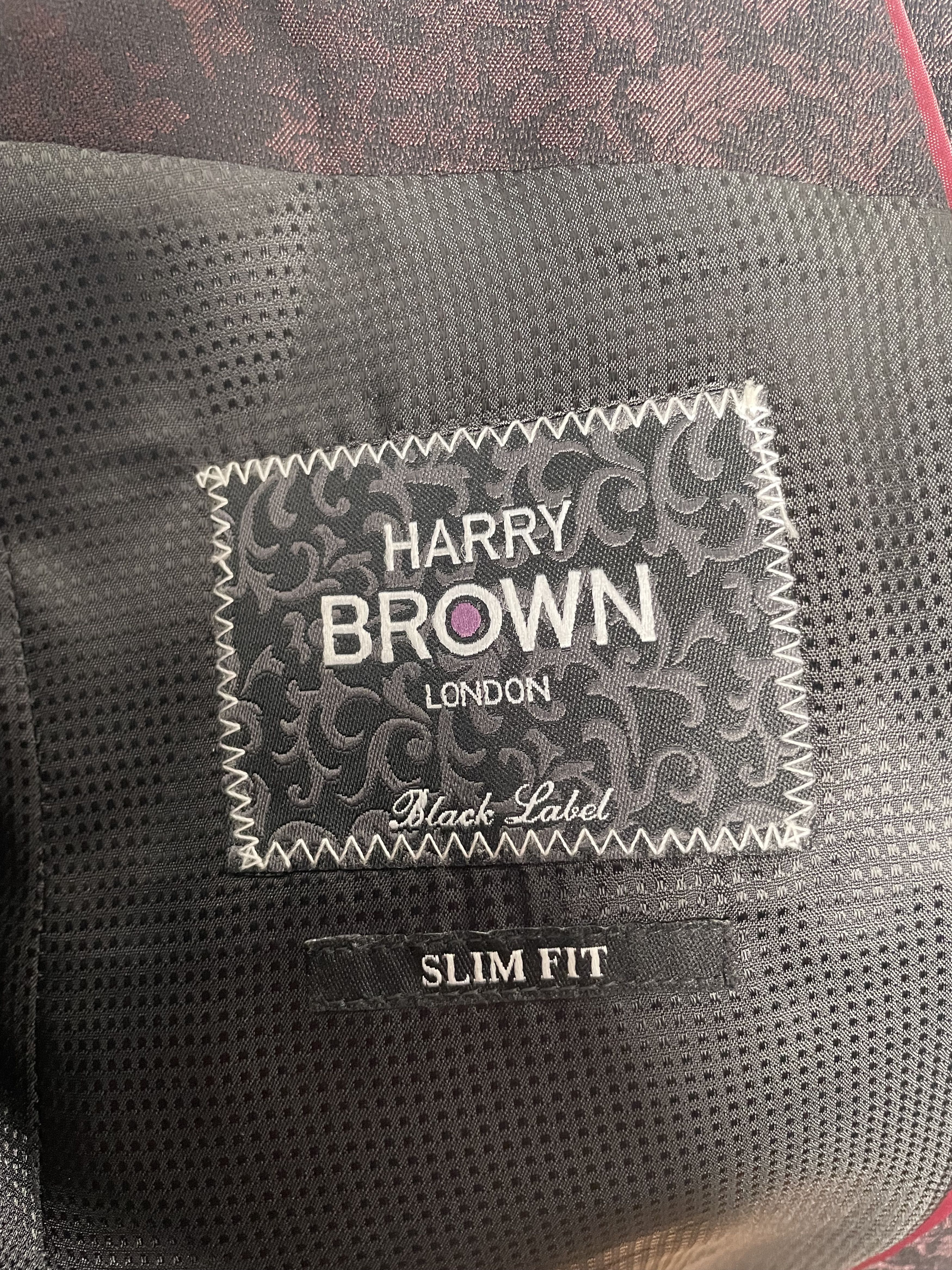 Other Harry Brown London Plum Jacquard Slim Fit Blazer 38S Size 38S - 3 Thumbnail