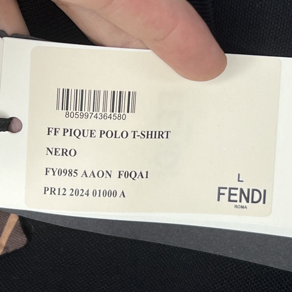 Fendi Fendi - Piqué Polo Shirt Black Size US L / EU 52-54 / 3 - 9 Thumbnail
