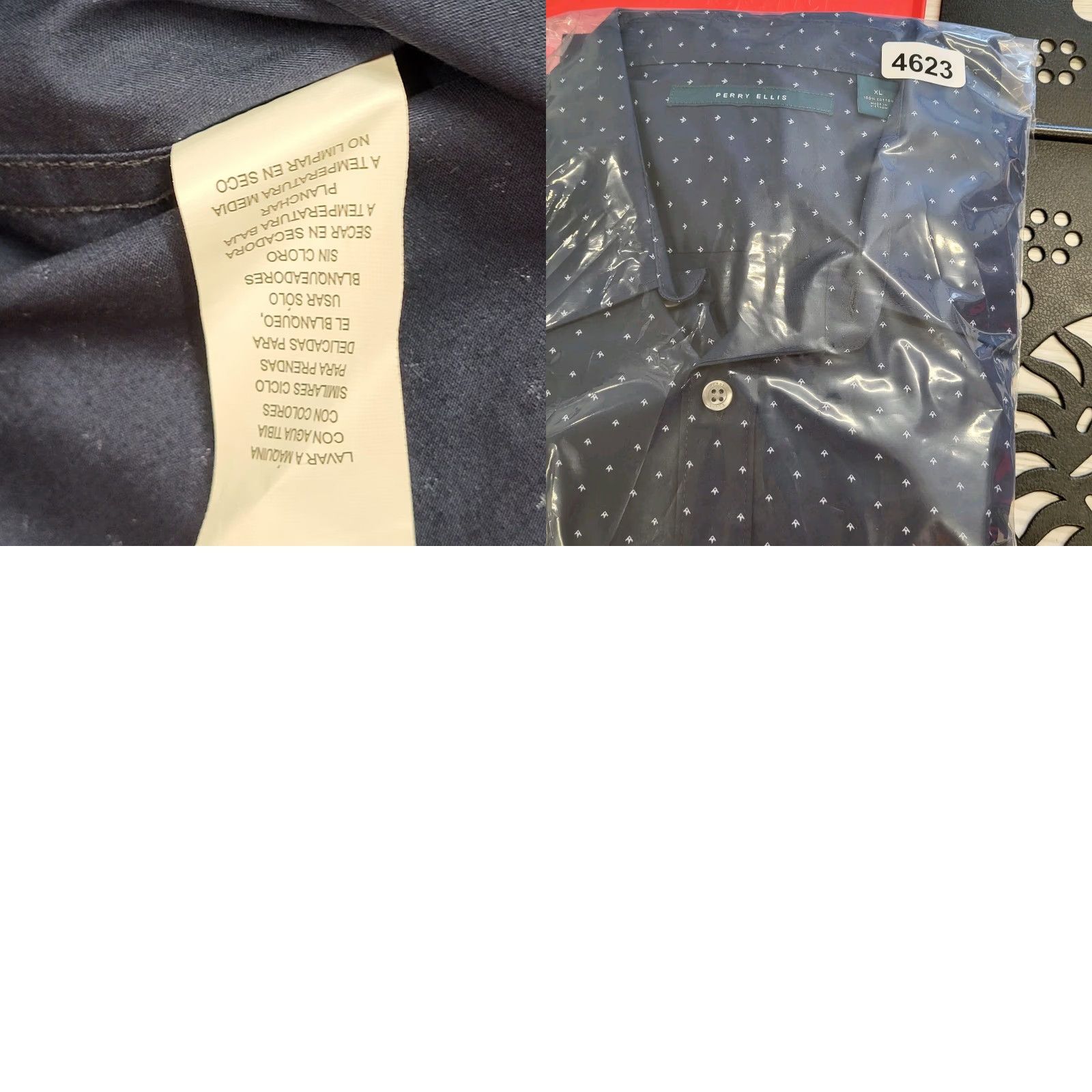 Perry Ellis VINTAGE Perry Ellis Shirt Men's XL Blue/White Arrowhead Print Long Sleeve Button-Up Size US XL / EU 56 / 4 - 10 Thumbnail