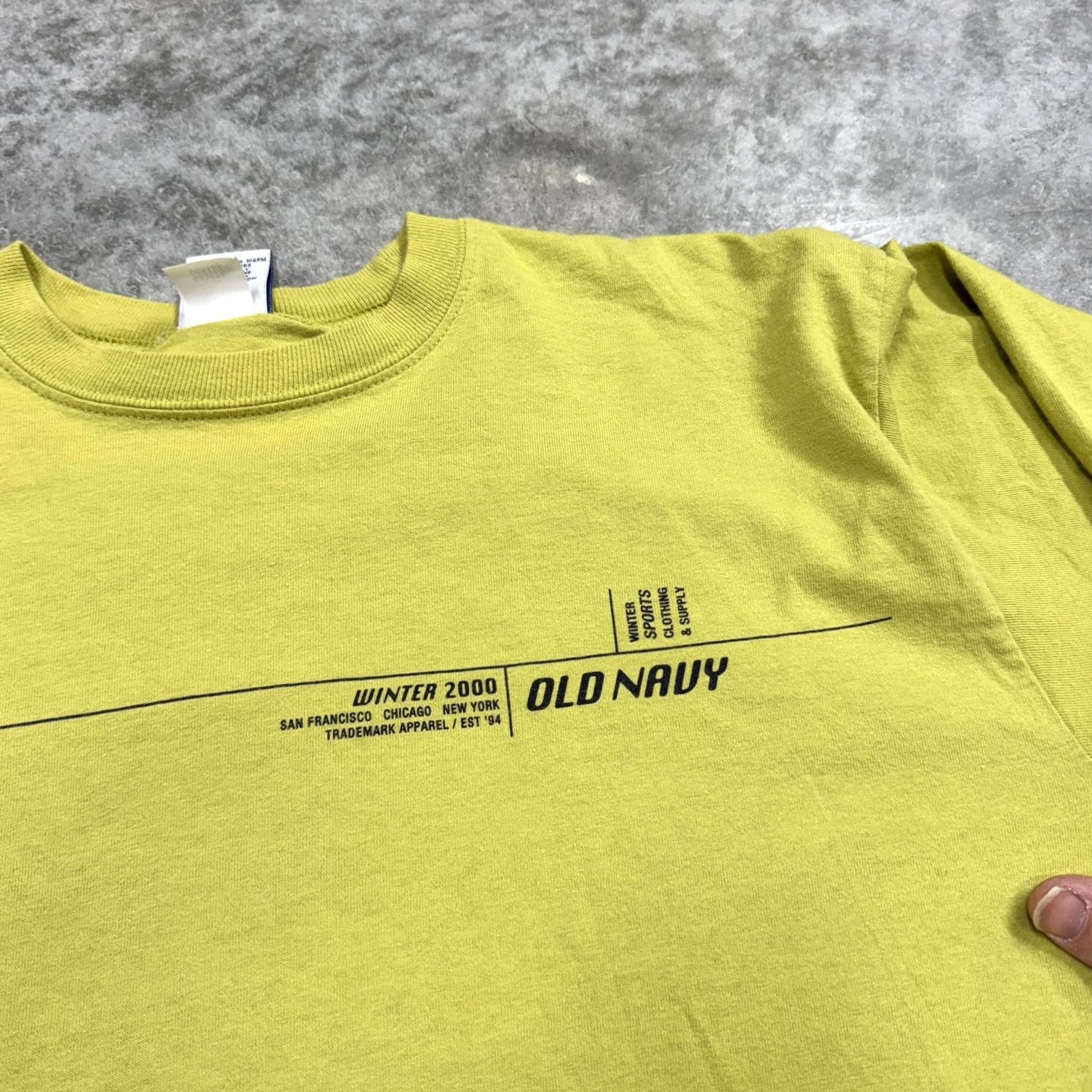 Old Navy Vintage Old Navy Shirt Mens Small Yellow Long Sleeve Graphic Winter 2000 Y2K Size US S / EU 44-46 / 1 - 4 Thumbnail