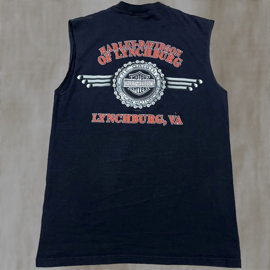 Harley Davidson Harley-Davidson Shirt Men Medium Black Sleeveless Tank Top Biker Lynchburg VA Graphic Print Logo Size US M / EU 48-50 / 2 - 1 Thumbnail