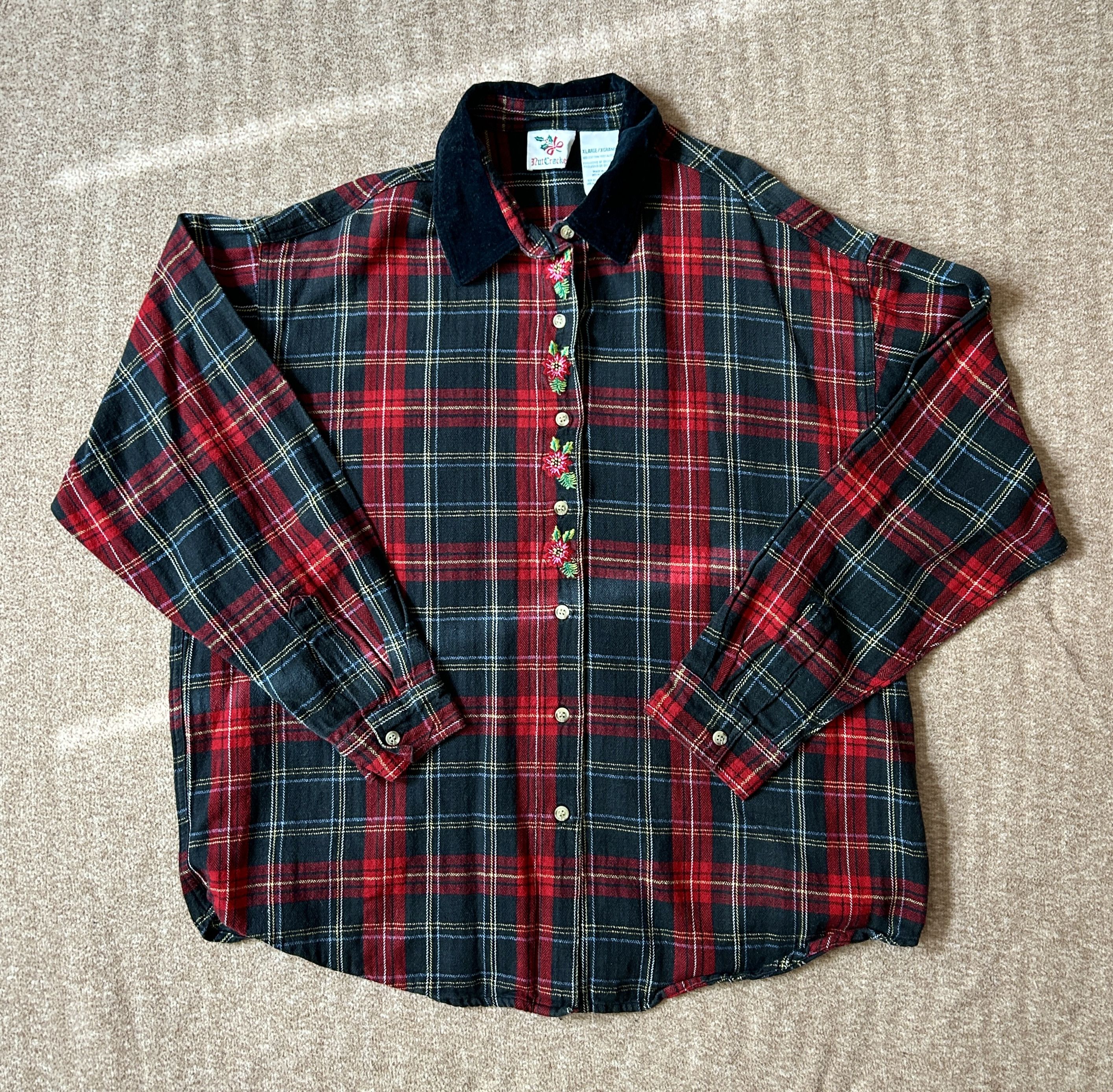Vintage Vintage Christmas-Theme Flannel Button-Up Shirt Size XL / US 12-14 / IT 48-50 - 1 Thumbnail