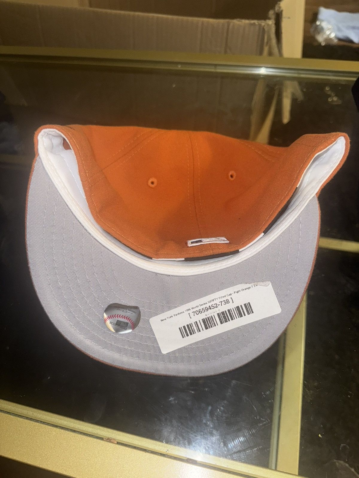 New Era × New York Yankees New Era New York Yankees Flight Orange 1996 Grey Brim 7 3/8 Size ONE SIZE - 2 Thumbnail