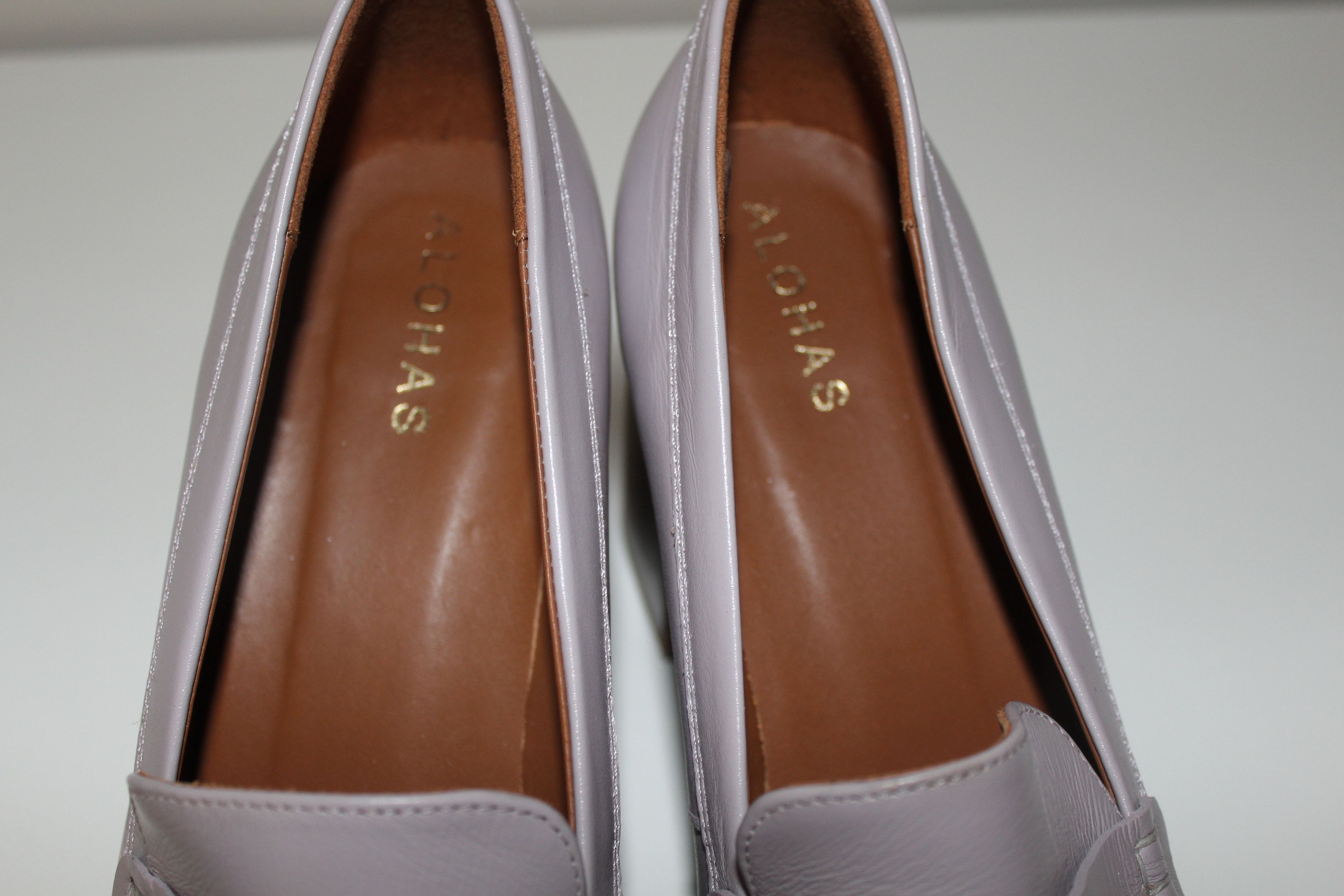 ALOHAS ALOHAS Busy Heel Leather Pumps Sz 41 US 10 Light Purple Size US 10 / IT 40 - 7 Thumbnail