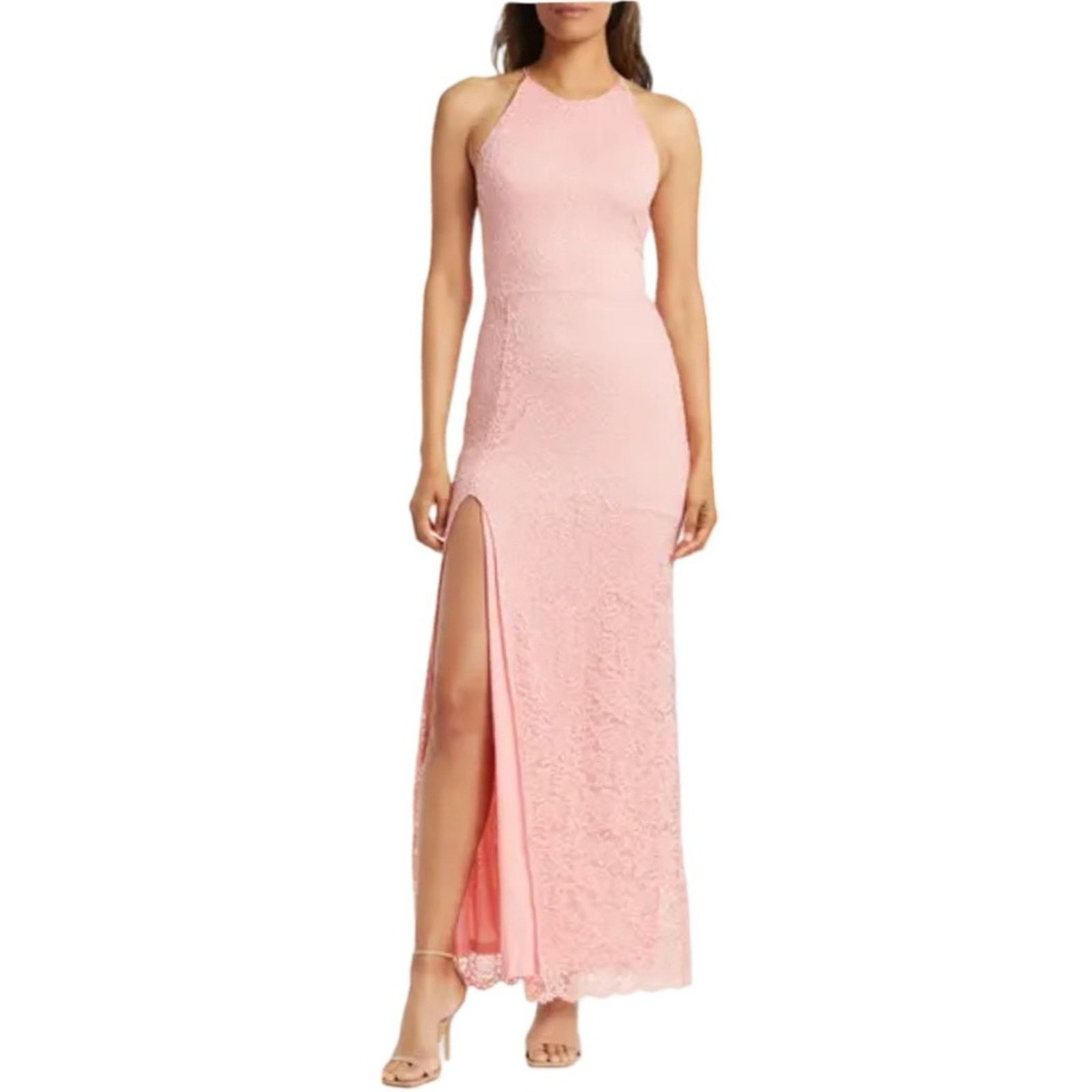 Other NWT Love X Design Classic Pink Vesta Stretch Lace Maxi Dress Size M / US 6-8 / IT 42-44 - 1 Thumbnail