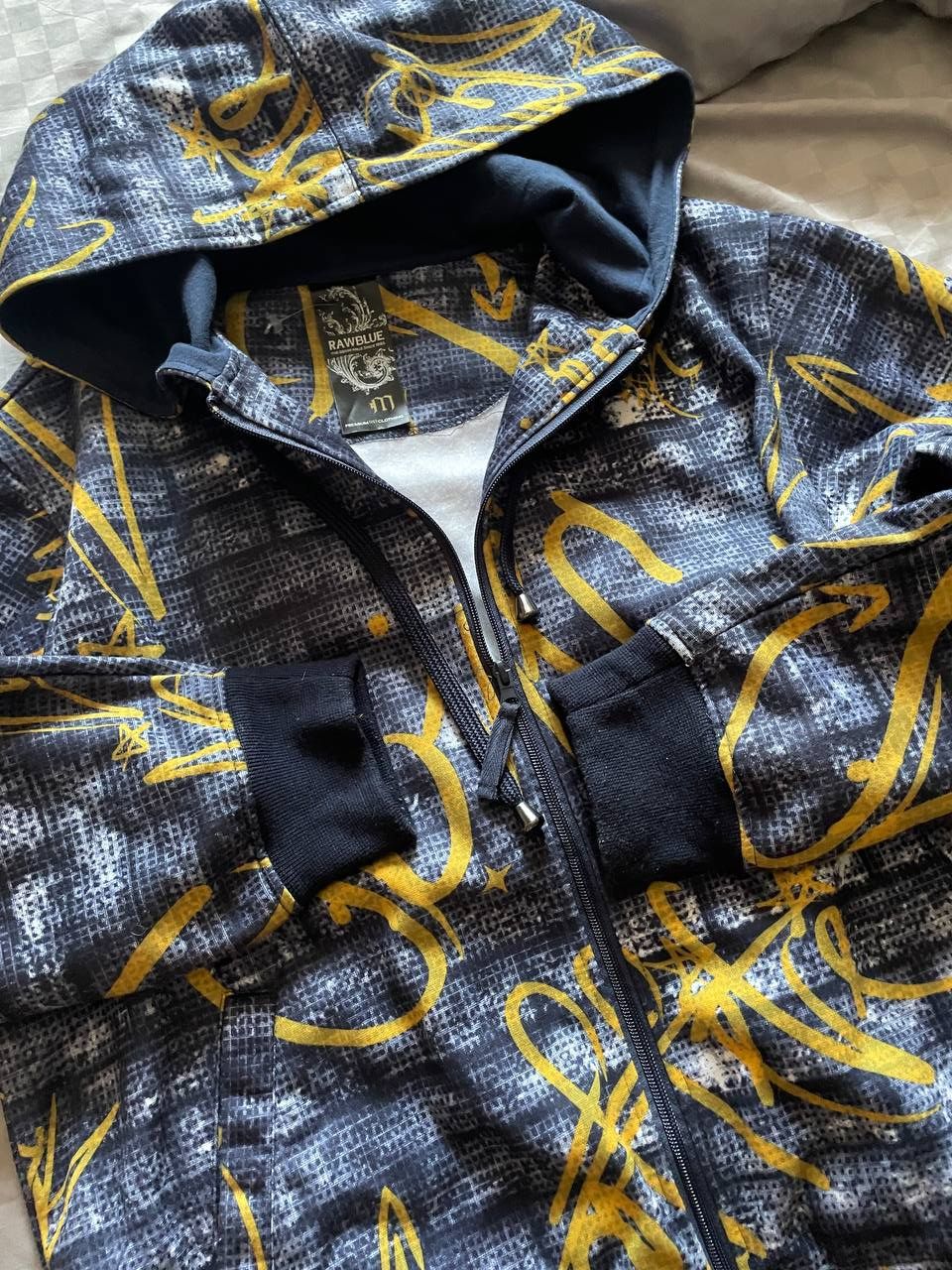 Rap Tees Crazy y2k Raw Blue Vintage Rap Full Zip Over Print Hoodie Size US M / EU 48-50 / 2 - 9 Thumbnail
