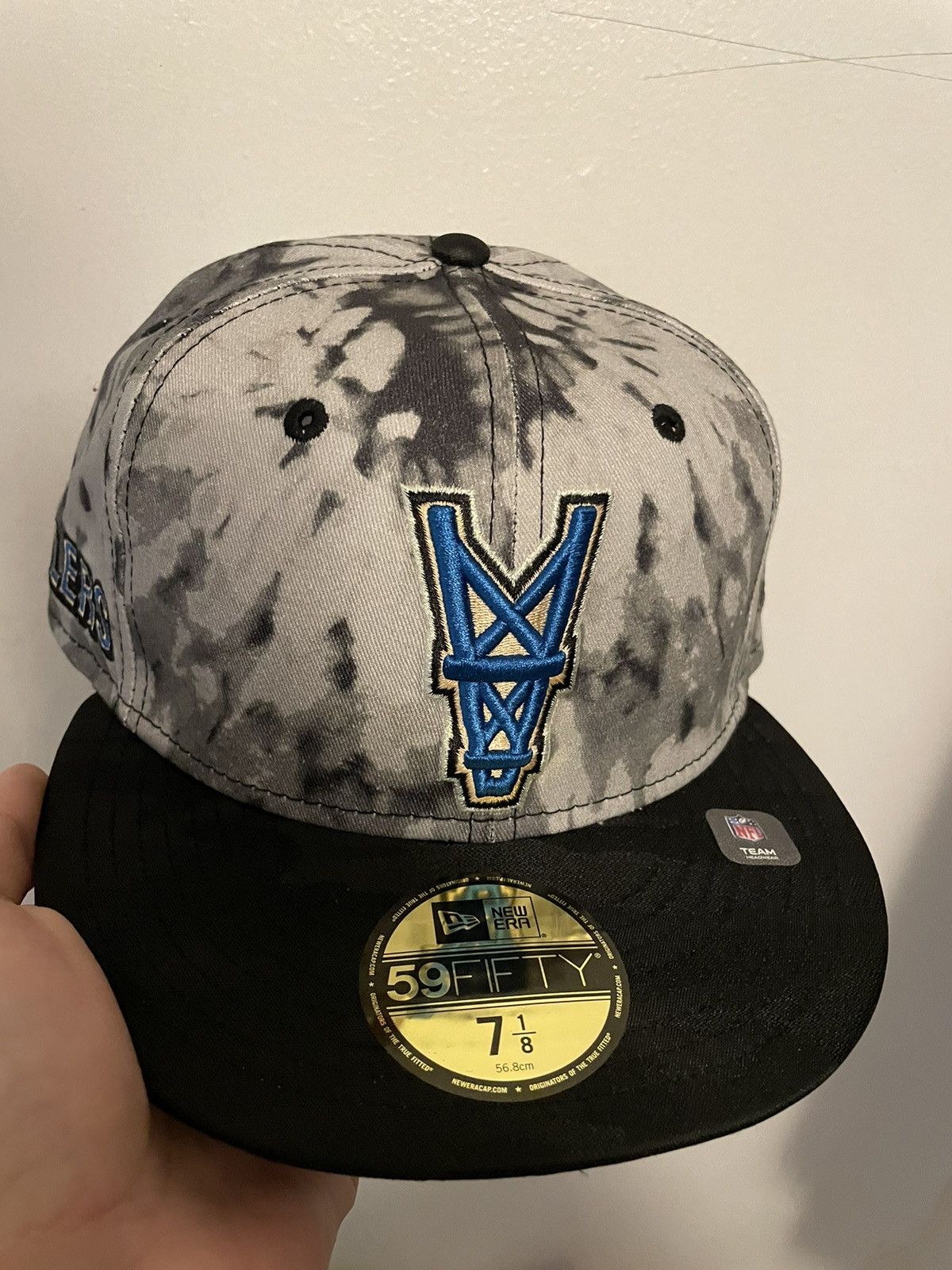 image of Myfitteds Houston Oilers Travis Scott Fragment Inspo Tie Dye in Blue, Men's