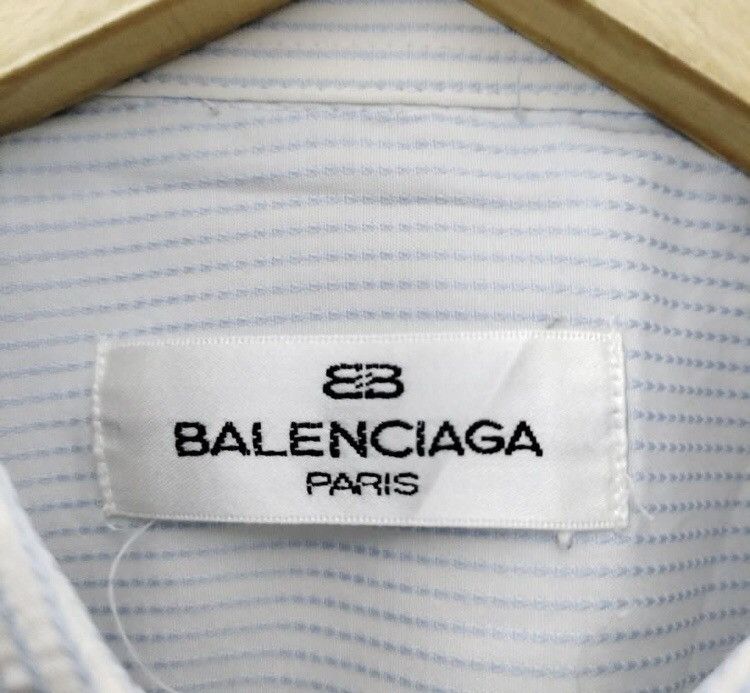Balenciaga × Vintage Vintage Balenciaga Short Sleeve Shirt Striped Size US L / EU 52-54 / 3 - 2 Thumbnail