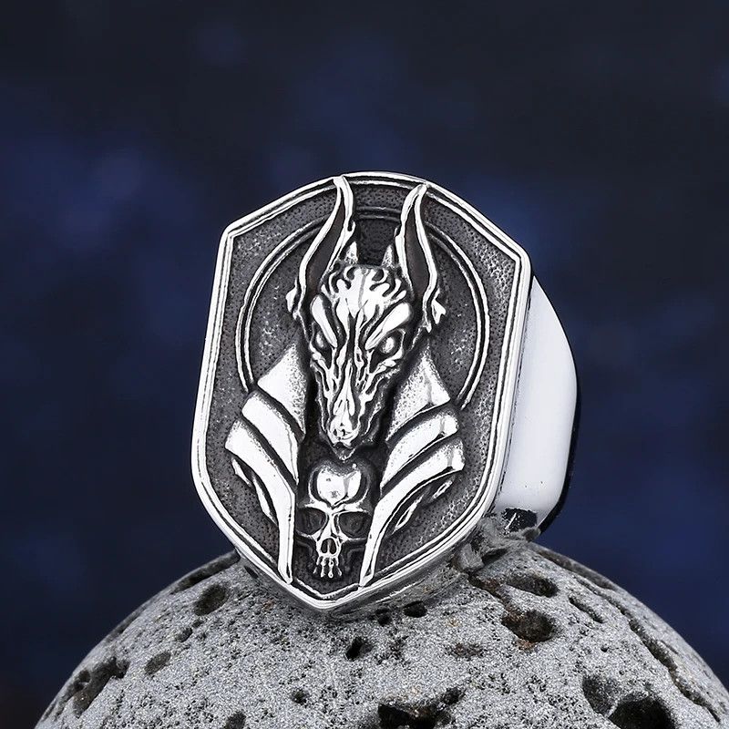 Japanese Brand × Jewelry × Vintage Vintage Egyptian Anubis With Skull Ring Size ONE SIZE - 2 Thumbnail