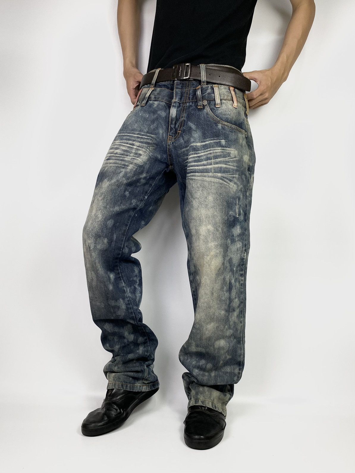 Hysteric Glamour Double waist jeans pant explosion by nylaus bleachwash 30x32 Size US 30 / EU 46 - 14 Thumbnail