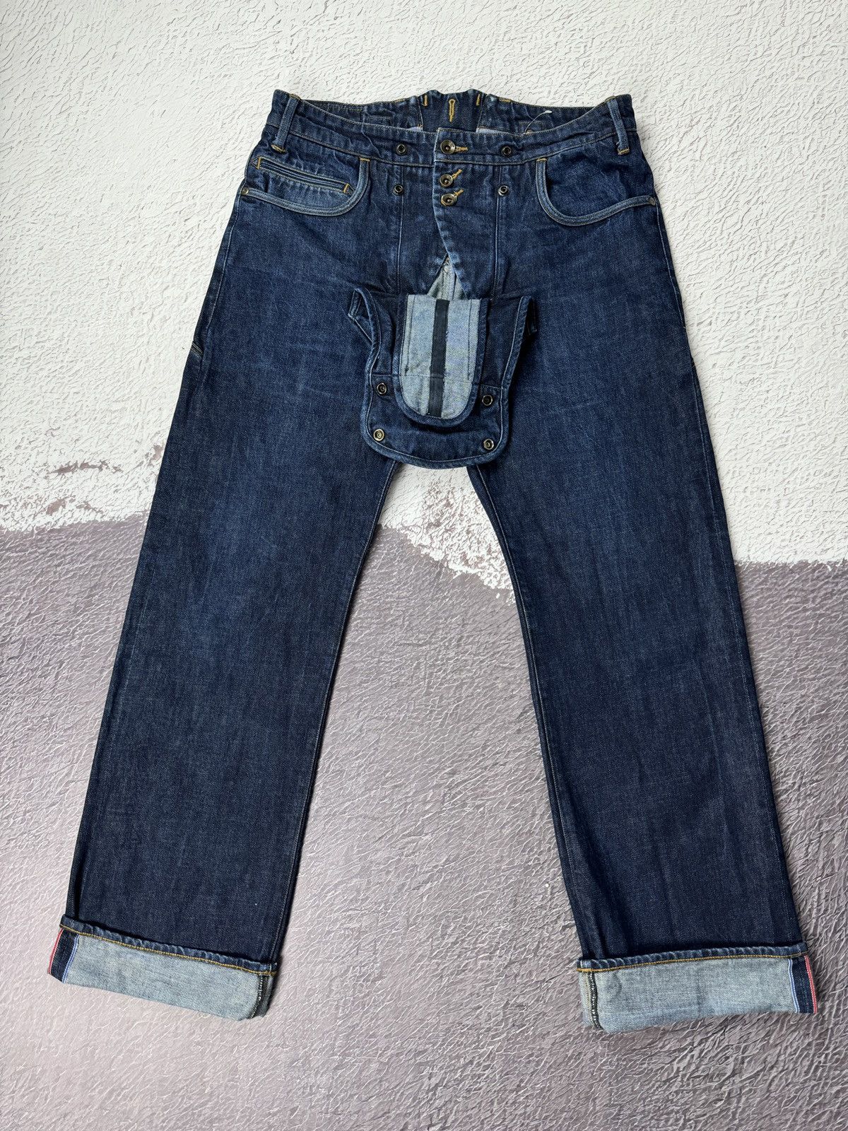 G-Star G-Star Raw KHM Loose selvedge buckle back heavy jeans Size US 34 / EU 50 - 3 Thumbnail